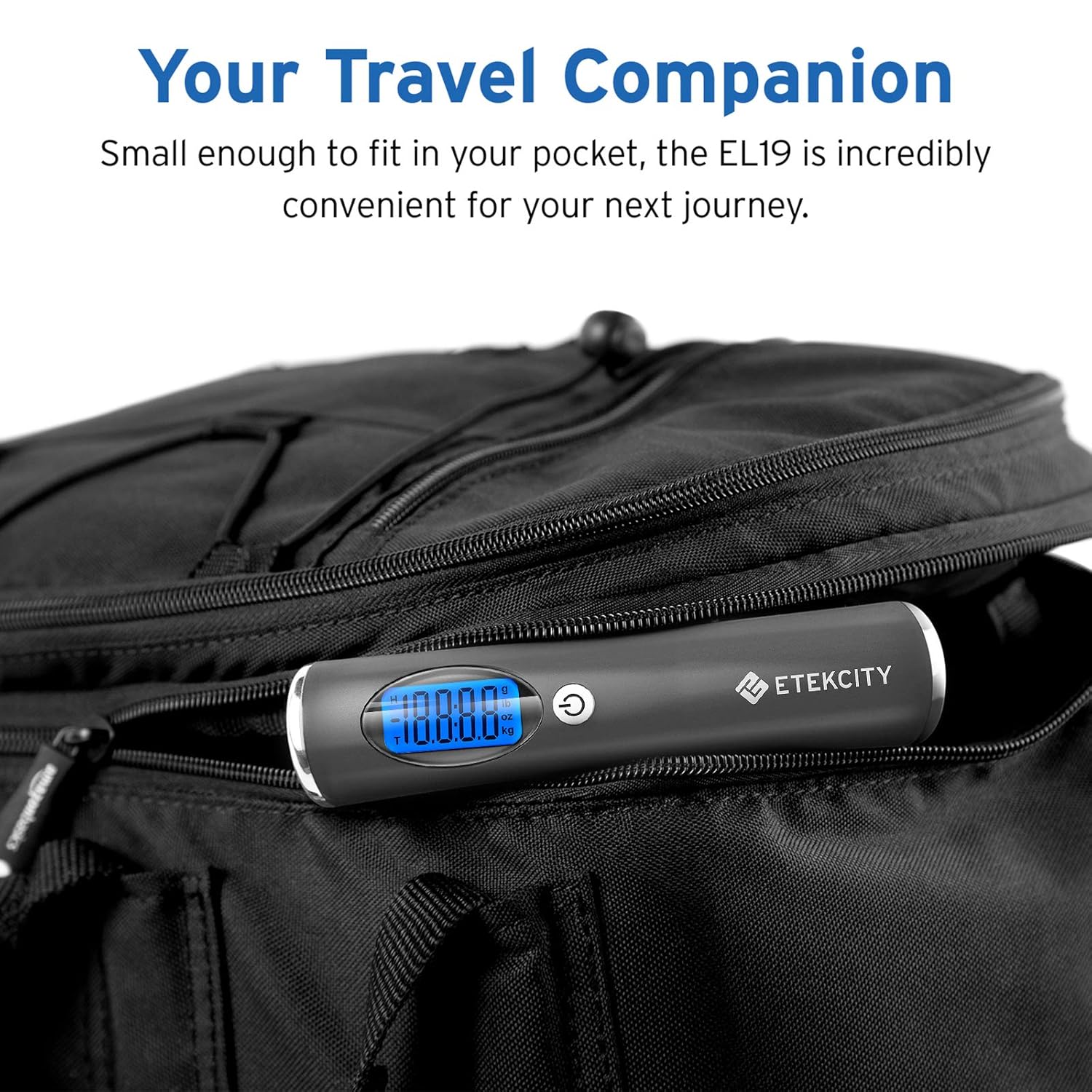 Etekcity Hanging Luggage Scales Handheld Digital, 110LB Baggage Scale for Travel with Blue Backlit LCD Display, Portable Suitcase Weight Scale with Hook, Battery Included : Clothing, Shoes & Jewelry