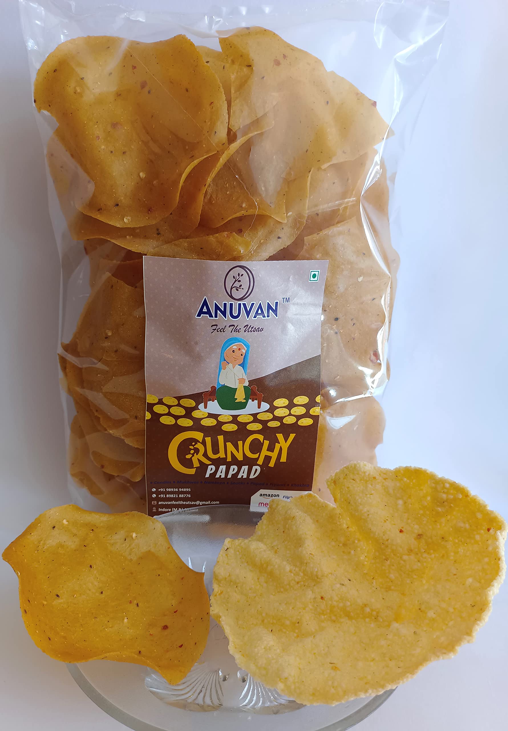 Anuvan™ Feel The Utsav Handmade Makka Papad / Makka Khichiya / Makke ke Papad / Corn PAPAD -400Gm-उत्सव मक्का पापड़ 400 ग्राम (B07YDTMN2G) Amazon Price History, Amazon Price Tracker