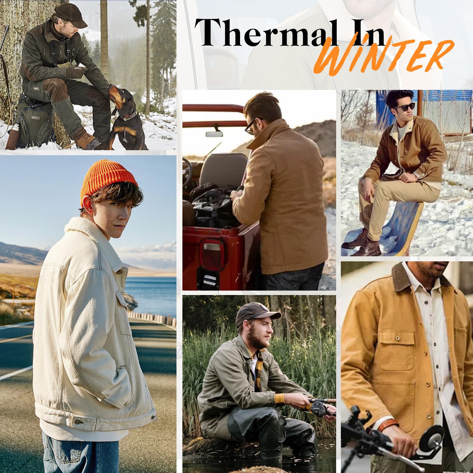 Chaqueta de invierno para hombre, de algodón térmico grueso, con forro polar cálido, chaqueta de sherpa, chaqueta de camionero con solapa, chaqueta cargo para el trabajo