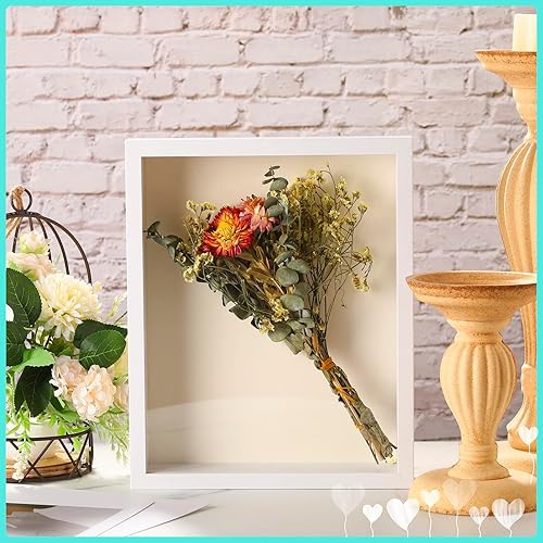 Miniatura 4 de Tuanse 12 Piezas Caja de Sombra a Granel Estuche de Exhibición Caja de Sombra de Plástico Marco de Fotos para Fotos Flores Ramos de Boda Memorial de