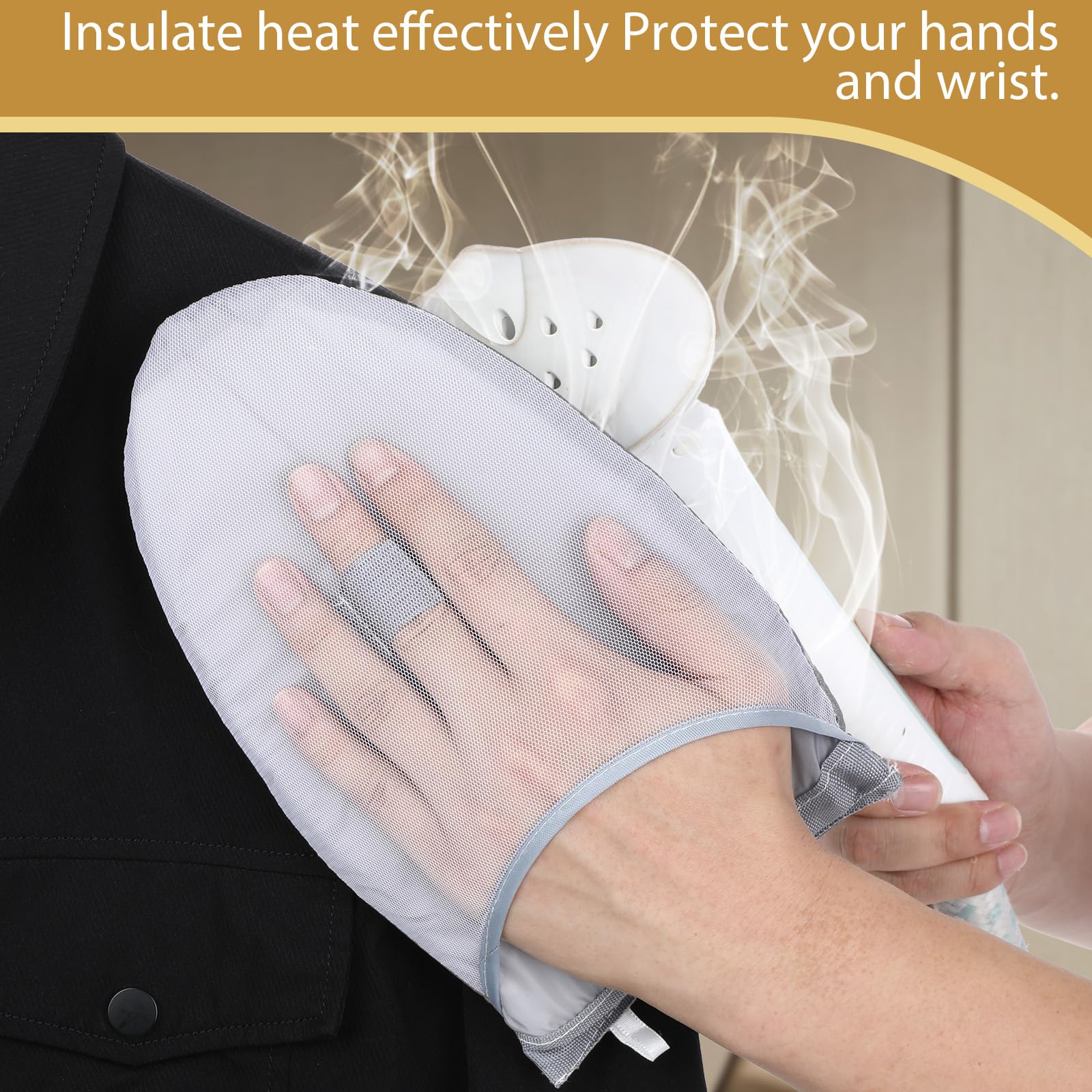 Guantes de planchado de vapor de ropa, guantes portátiles para máquina de vapor, resistentes al vapor y al calor, guantes de vapor de ropa, guantes de viaje de mano para tabla de planchar con lazo