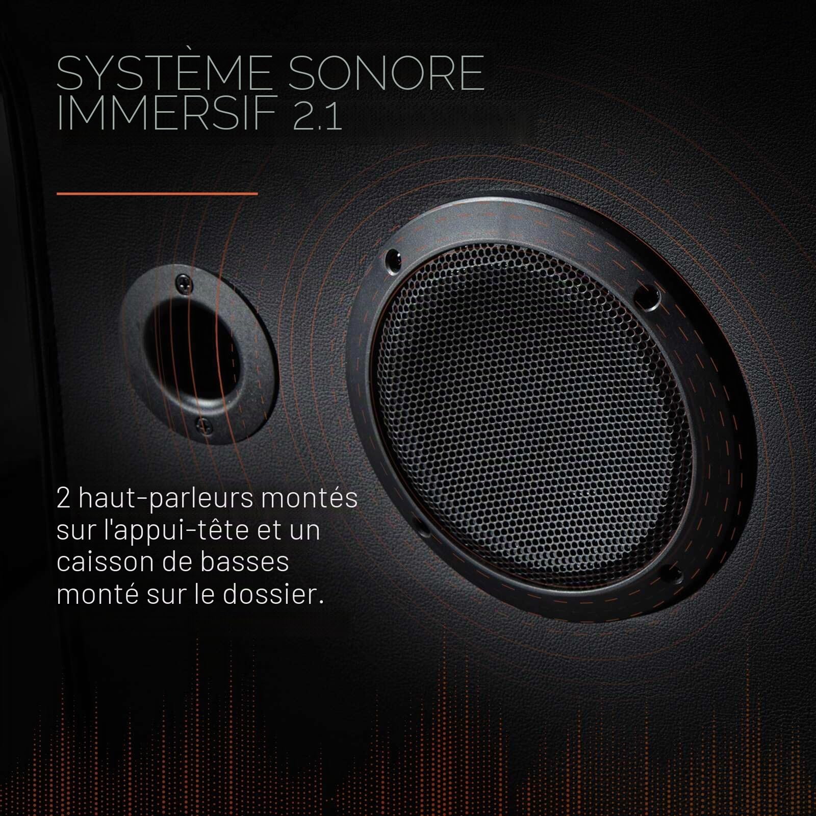 X Rocker Sony Playstation? Legend 2.1 Fauteuil de jeu avec système d'enceintes stéréo et moteur de vibration - bleu/noir/blanc