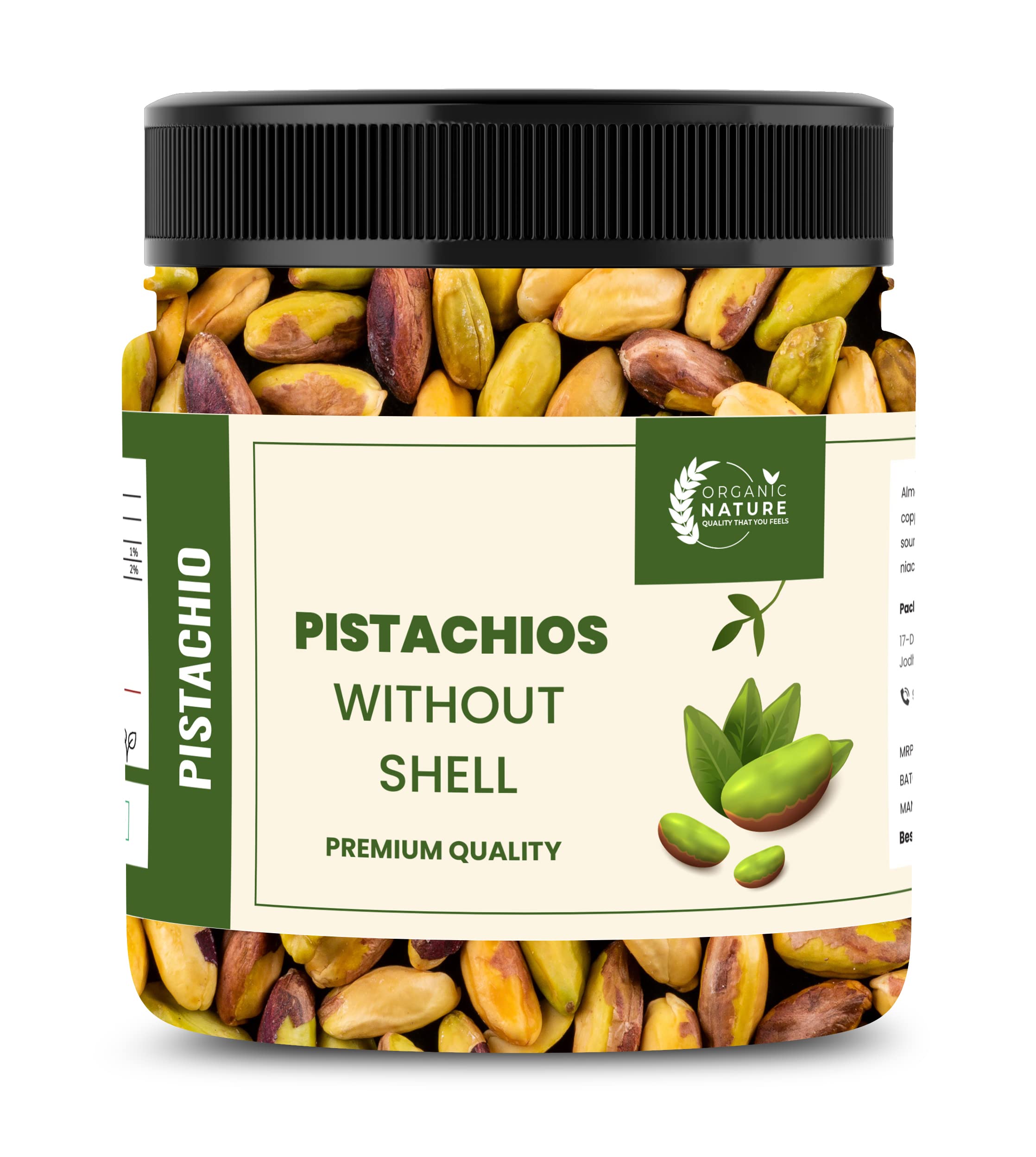 Organic Nature Pistachios Kernals Without Shell Jumbo Sized |Fresh and Healthy Dry Fruits Salted Pistachios [Jar Pack] (250 Grams (Pack of 1 of 250 Grams)) (B098L1ZJYV) Amazon Price History, Amazon Price Tracker