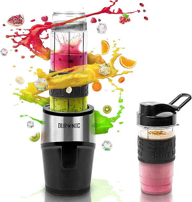 Duronic BL520 Blender, Mixer und Smoothie Maker, Standmixer für beste Rezepte, kleiner Hochleistungsmixer mit 23000 U/min und 500 Watt, Küchenmixer mit 2 Trinkflaschen BPA frei, Blender für Smoothies