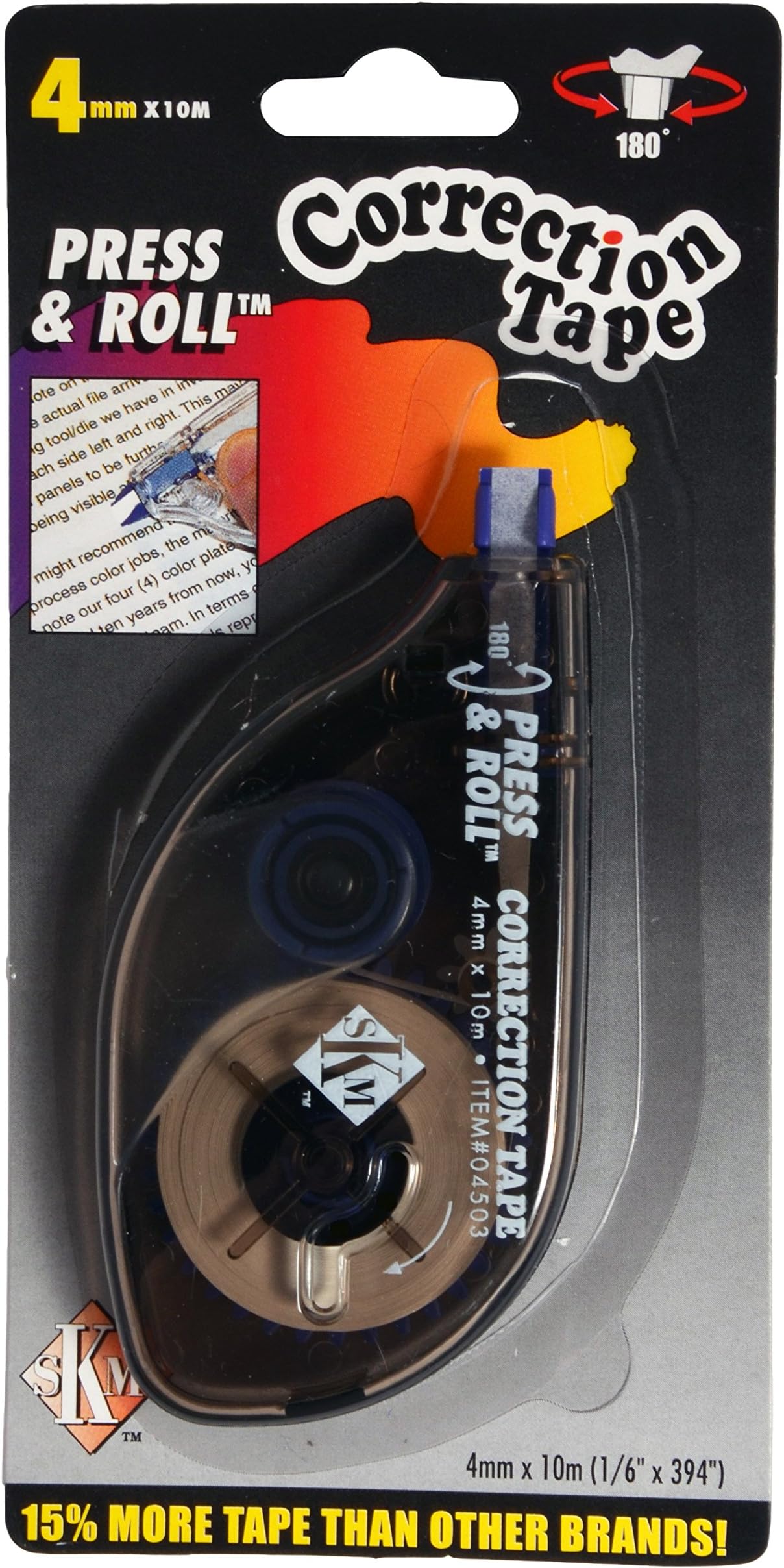 UNDO Correction Tape, (Carded) Press & Roll Correction Tape for Instant Correction