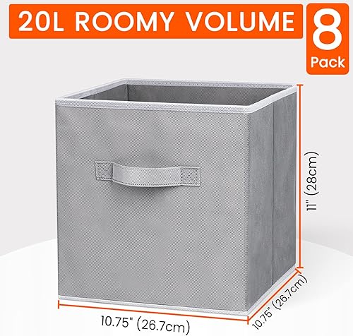 Miniatura 10 de Criusia Cubos de almacenamiento  Contenedores de almacenamiento de tela resistente de 11 pulgadas para estantes, armario, organizador de cubos