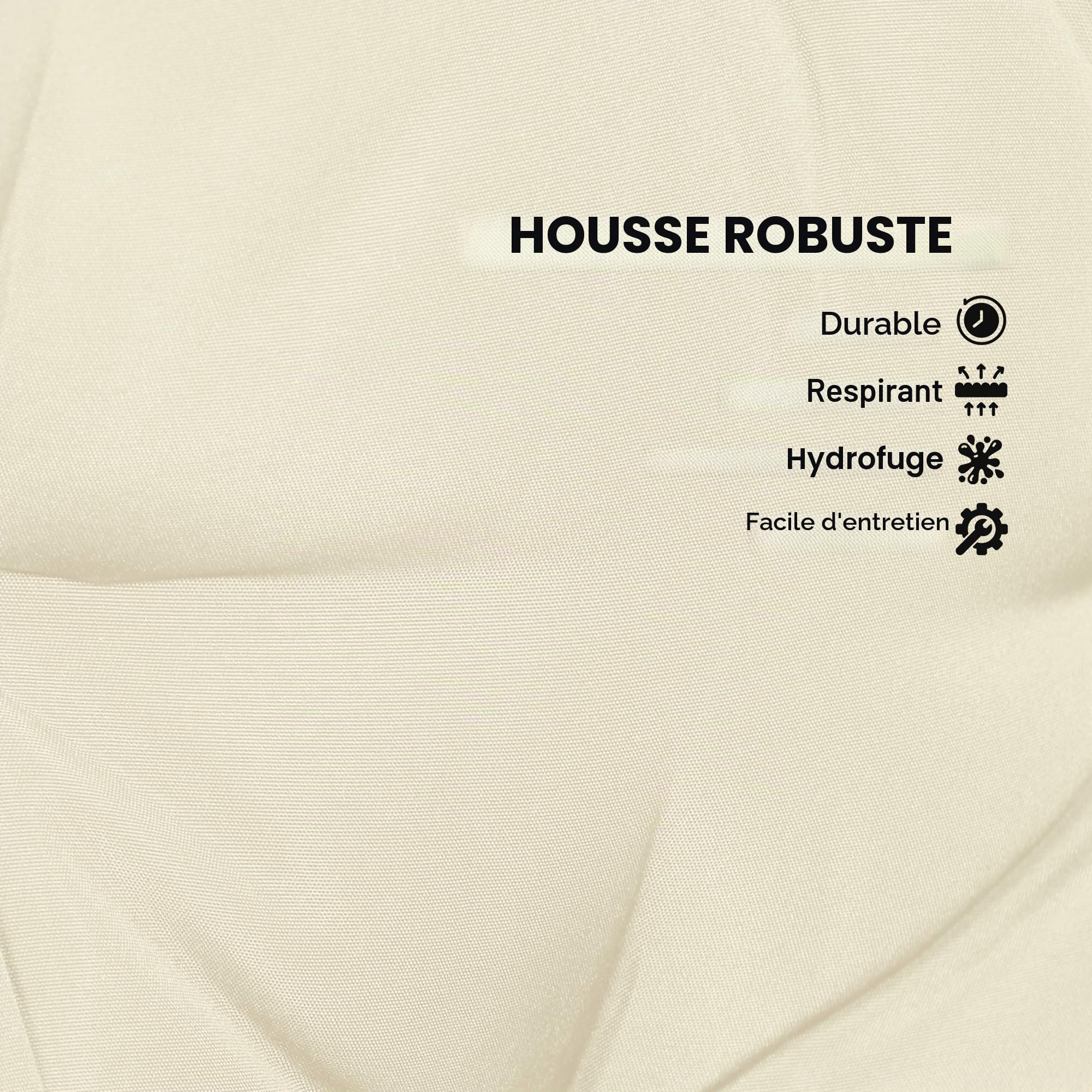 Outsunny Lot de coussins pour balancelle de 170 cm - Beige