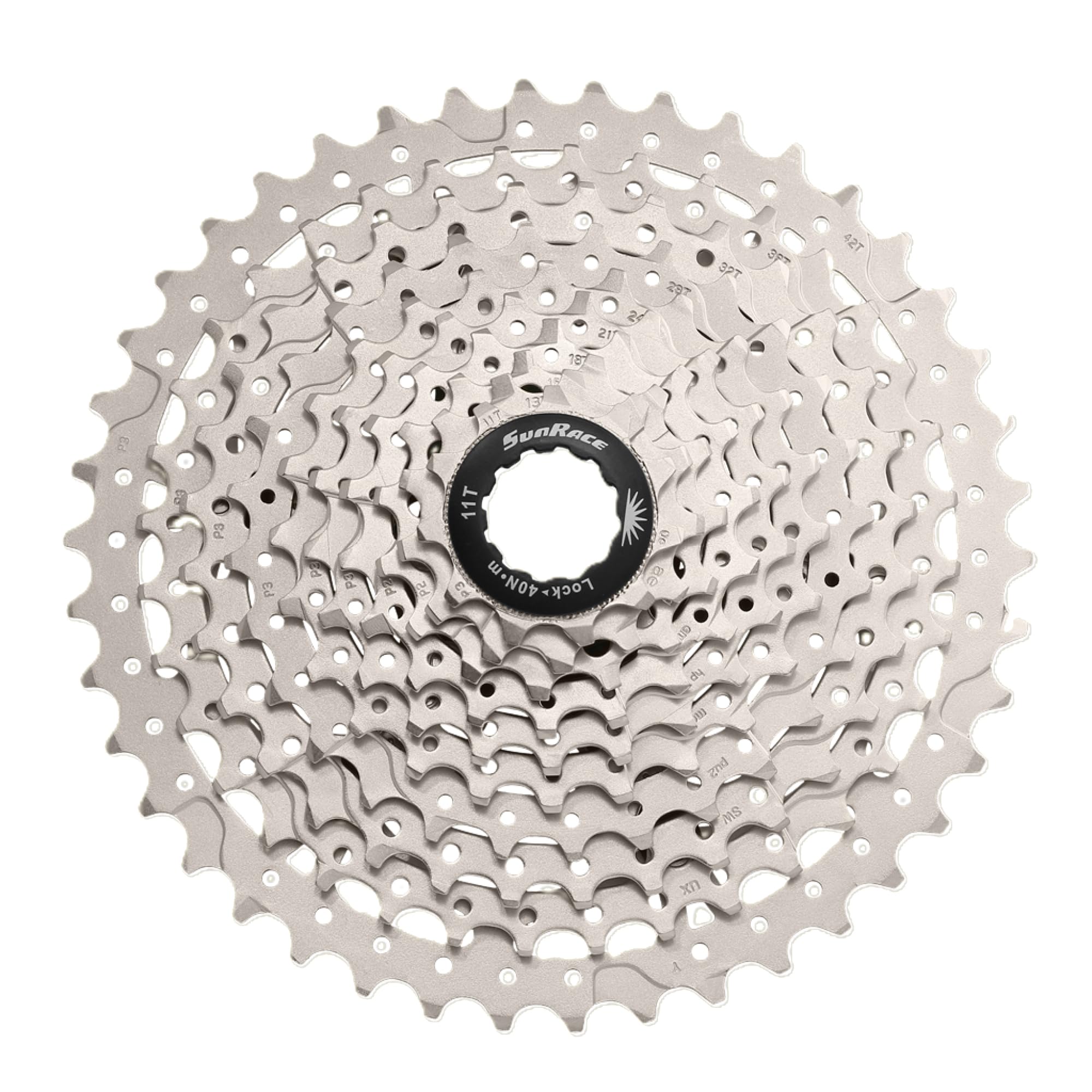 Sunrace Ms, Ruota Libera 10V Unisex Adulto, Argento/Nero, 11-40D-image