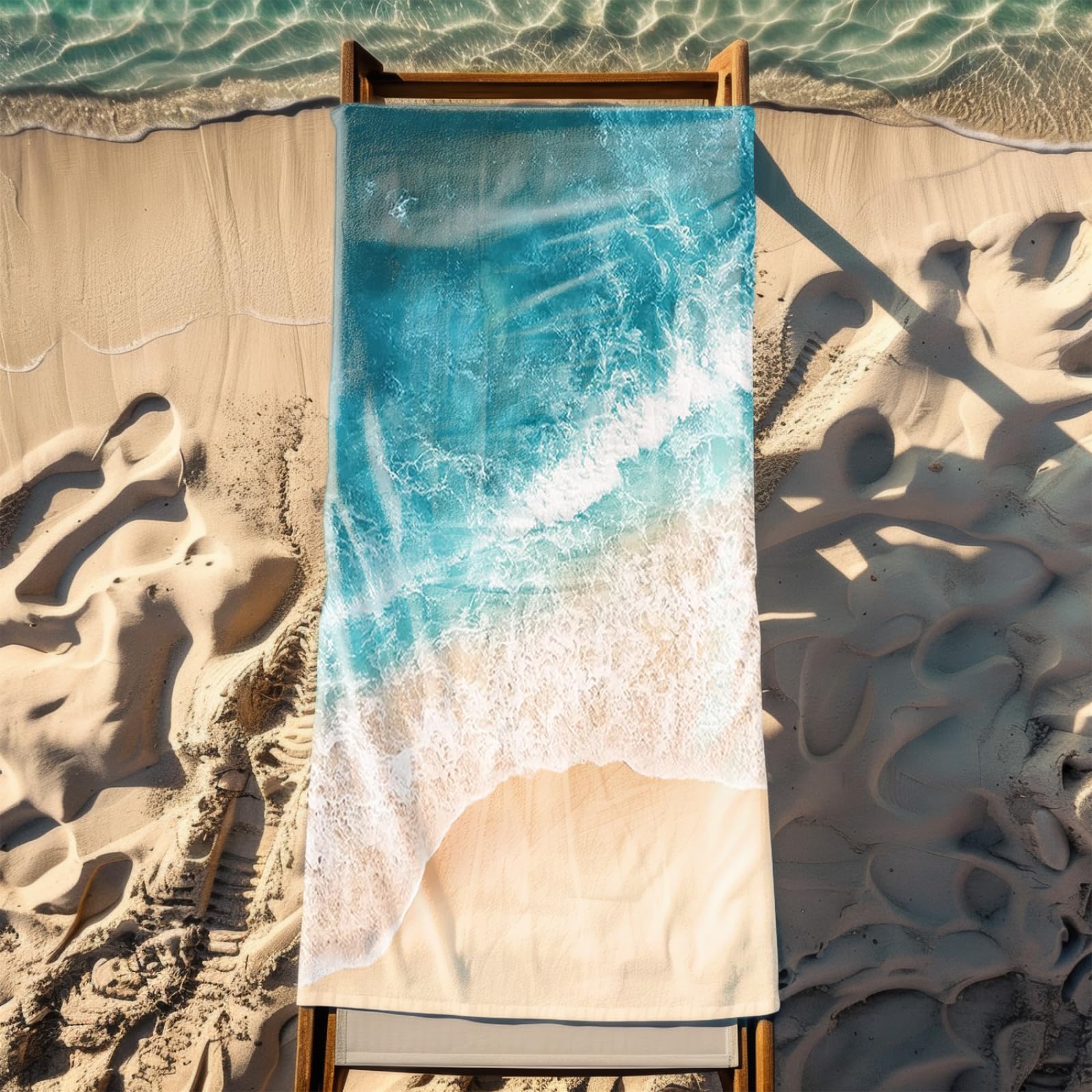 Genérico Toalla Playa Grande Playa del Mar Azul Microfibra Secado Rápido Oversize Toalla Sin Arena Súper Ligera Piscina Camping Picnic Yoga Gimnasio Y Deportes Viaje