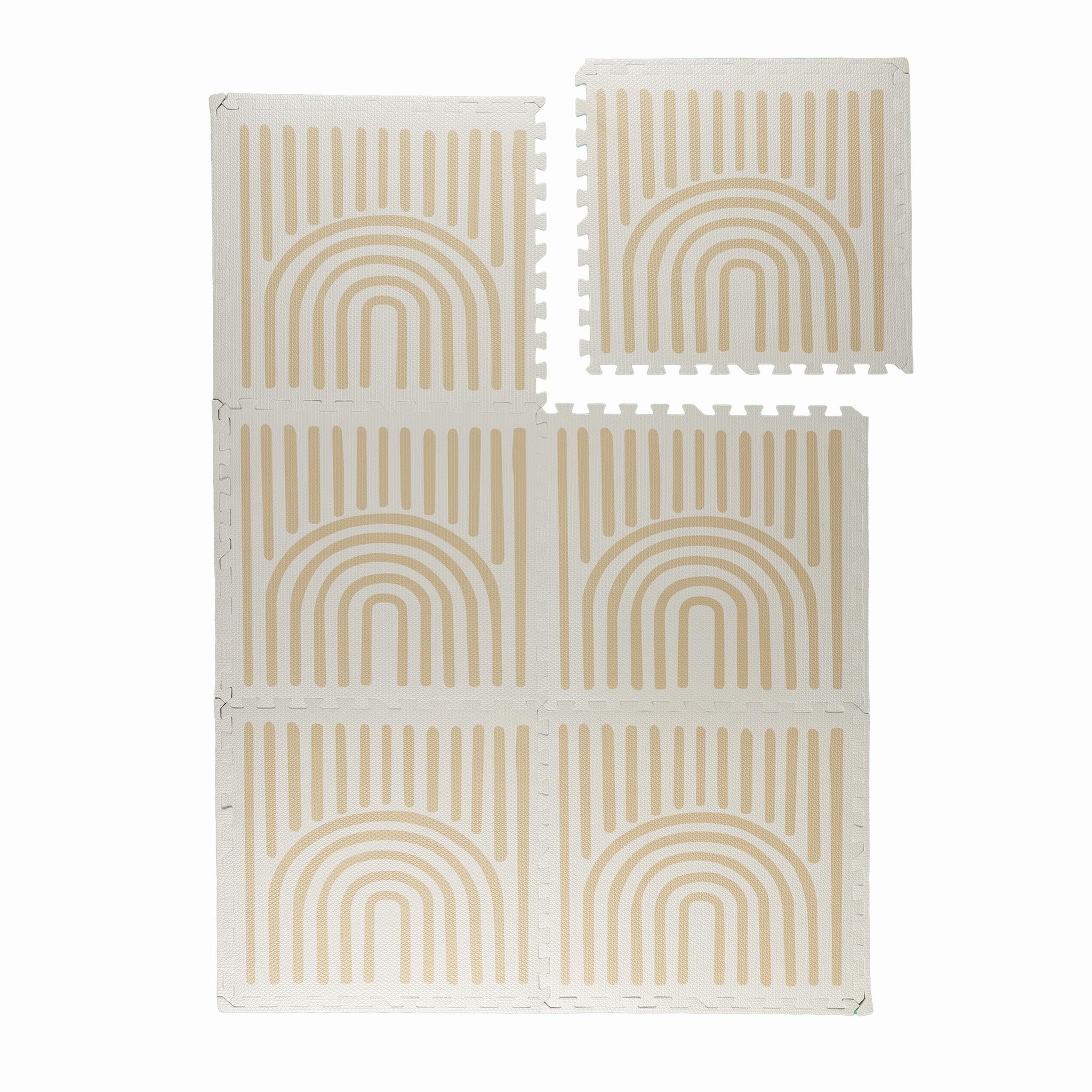 FRAAI | Home & Living Mata piankowa puzzle - Alfie Grid beżowy - Pianka EVA - - Dywan