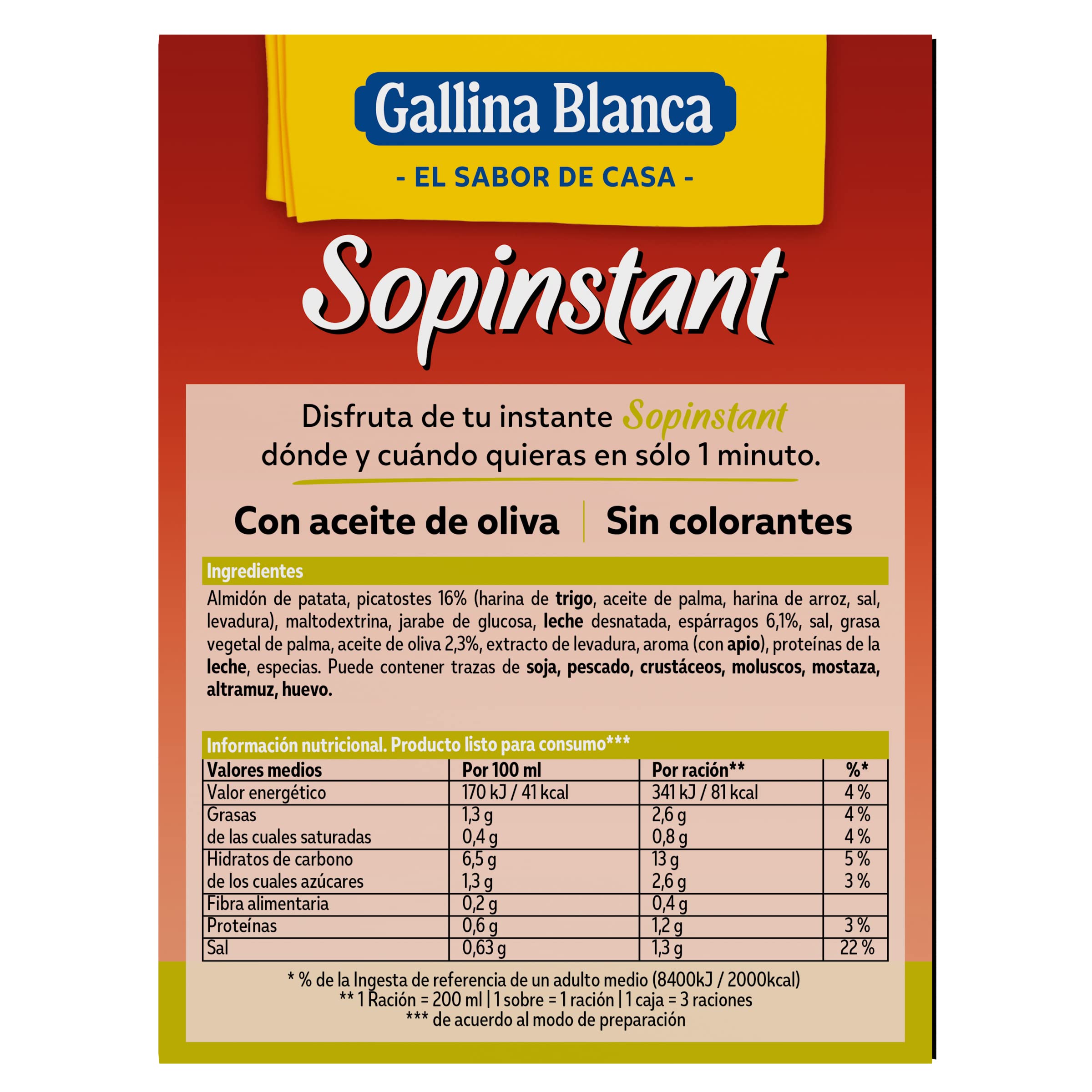 Gallina Blanca Sopinstant Crema de Espárragos, 57g