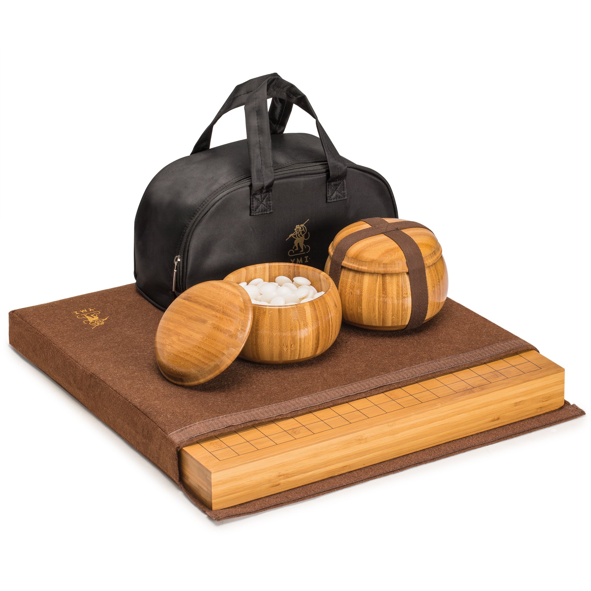 Yellow Mountain Imports Bamboo 2-Inch Reversible 19x19/13x13 Go Game Set Board with Double Convex Melamine Stones and Bamboo Bowls - Classic Strategy Board Game (Baduk/Weiqi) - Image 8