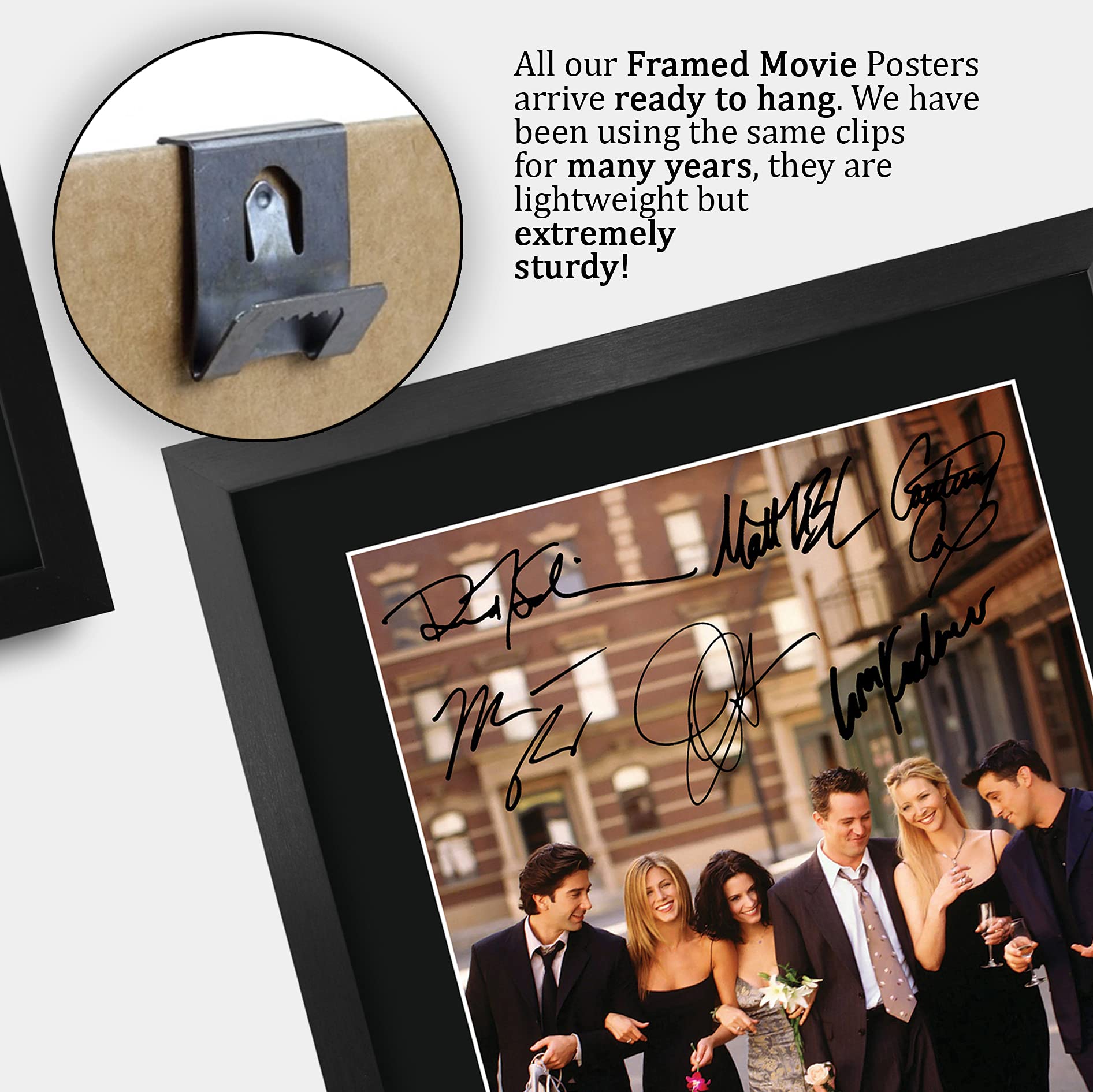 HWC Trading Friends A3 Incorniciato Firmato Regalo Visualizzazione delle Foto Print Immagine Autografo Stampato per Joey Chandler Ross Phoebe Rachel Monica TV Show Fan