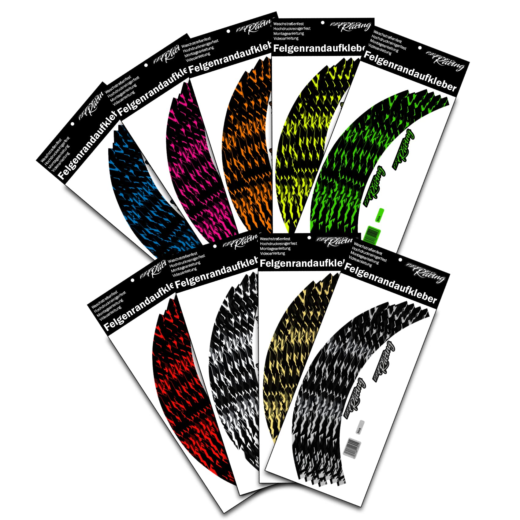 16 delige set velgrandstickers voor motorfiets, auto, velgen, Future