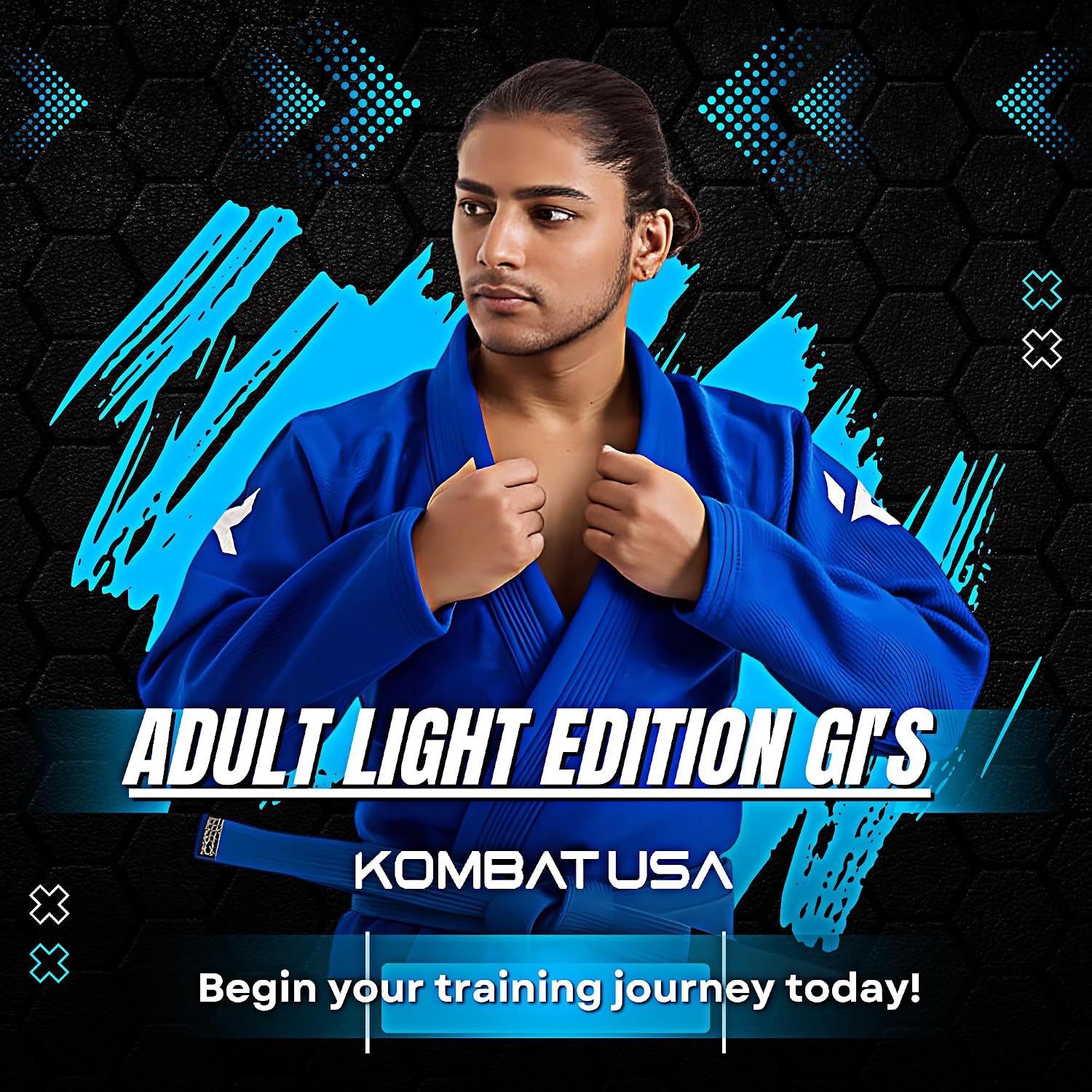 KOMBAT USA Adult Light Edition BJJ Gi Men, Jiu Jitsu Premium 100% Cotton IBJJF Approved | Kimono BJJ Gi | Complete Gi Set