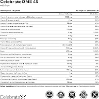 Vista 3 de Celebrate Vitamins CelebrateONE 45, 45mg Iron - Once Daily Bariatric Multivitamin, Essential Vitamins & Minerals - Gastric Bypass & Sleeve