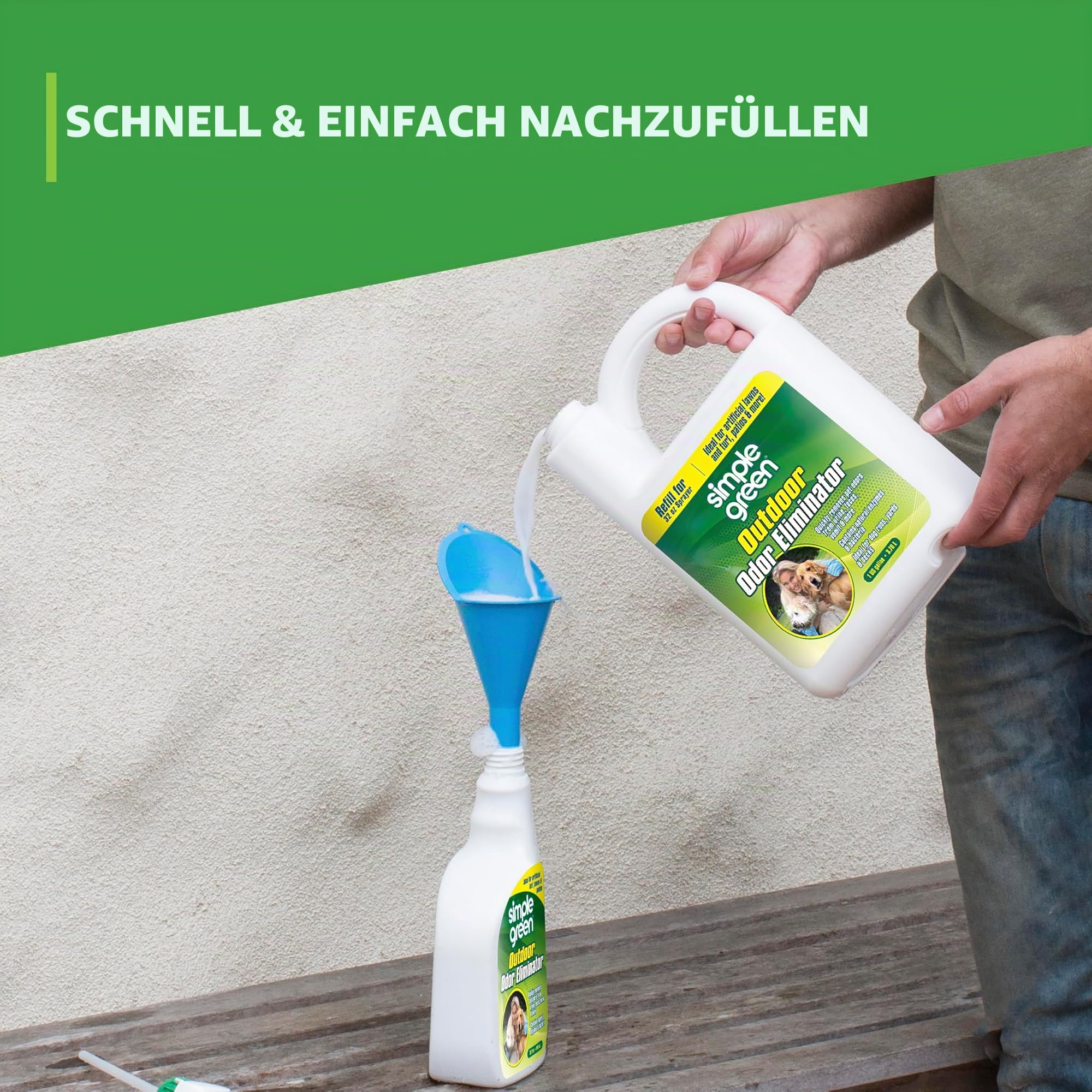 Simple Green Outdoor Geruchsbeseitiger für Haustiere, Hunde, 3,5 l Nachfüllpackung, ideal für Kunstrasen und Terrasse, milchig-weiß