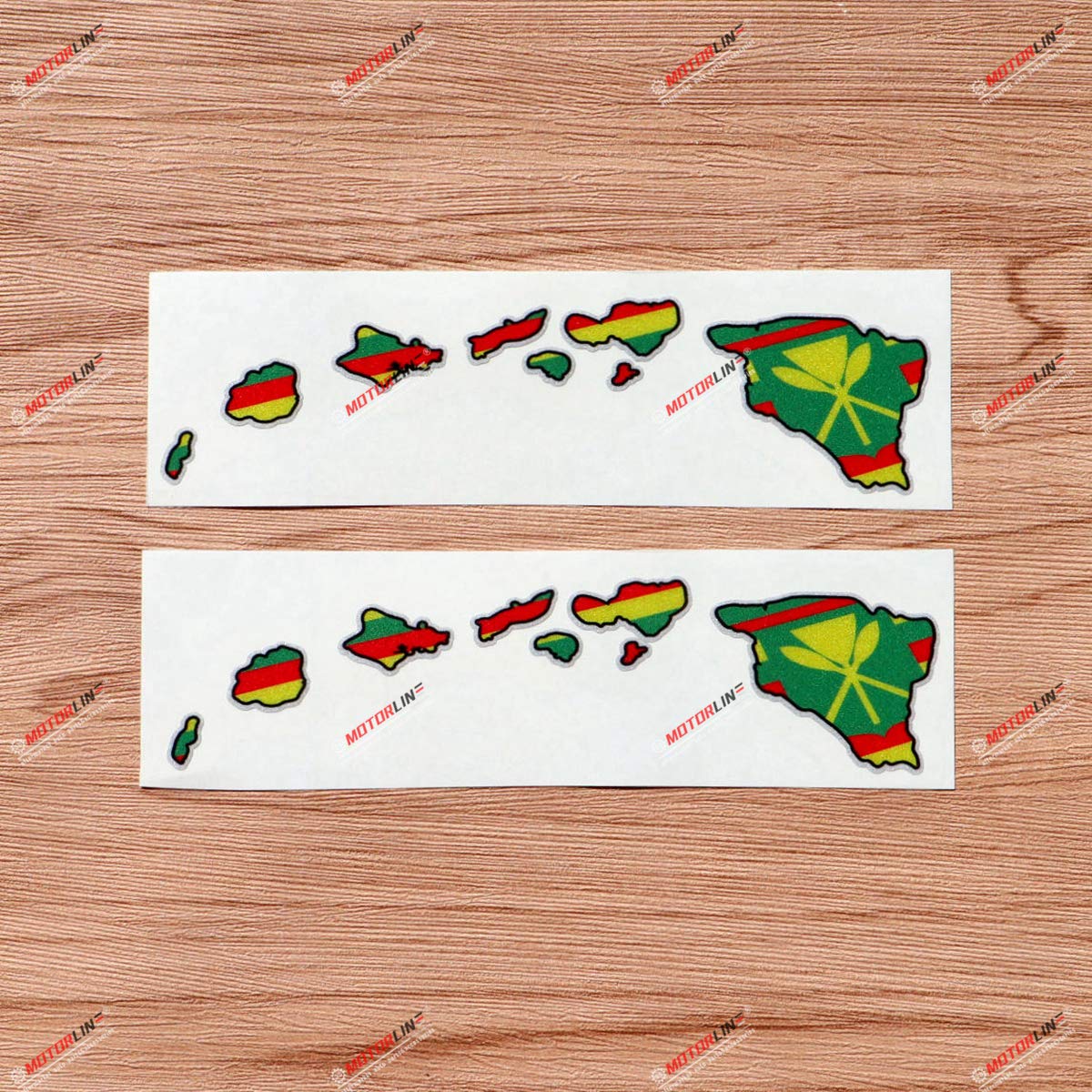 Photo 1 of (2) 4'' Reflective Hawaii Kanaka Maoli Flag Hawaiian Map Decal Stiker Car Vinyl sda1