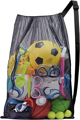 Bolsa de malla con cordón, bolsas de natación plegables, mochila de malla para pelota de fútbol, baloncesto, gimnasio, bolsa de playa para llevar