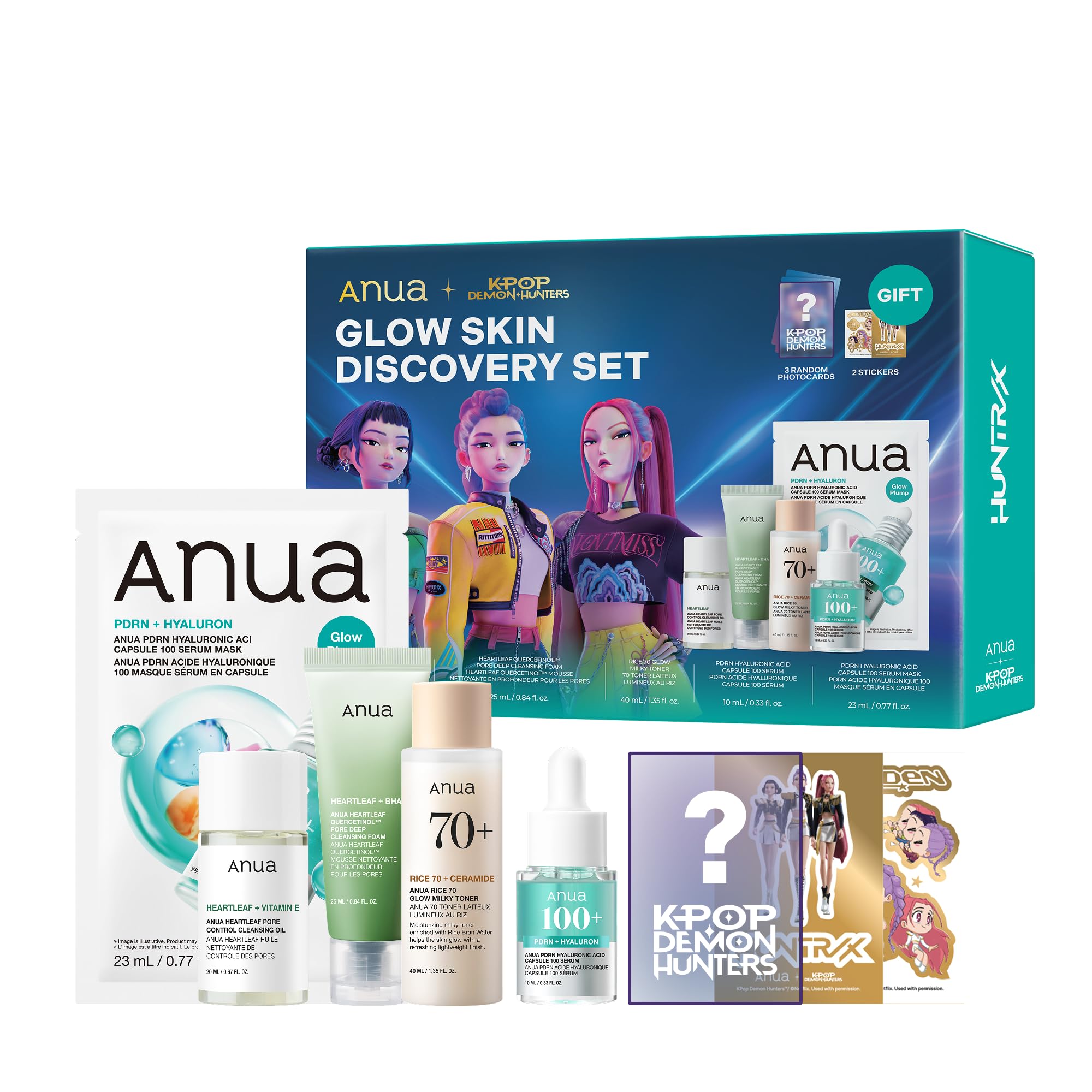 KDH ANUA GLOW SKIN DISCOVERY SET (PDRN MASK 3EA + PDRN SERUM 10ML + OLIO DETERGENTE 20ML + SCHIUMA CELANSANTE 25ML + TONER RISO 40ML + FOTOCARD)