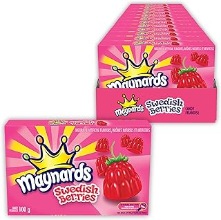 Maynards, Swedish Berries Candy, Gummy Candy, Candy Box, Bulk Candy, 100 g (Pack of 12)