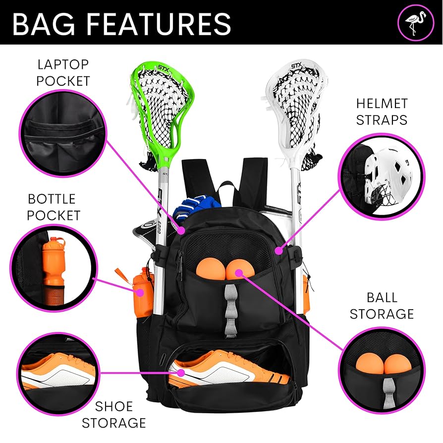 Lacrosse Bags Apex Outdoors Lacrosse Bag, Field With Two Stick Holders Large La Qkbzqlrowfdbqx9s Hockey Bag