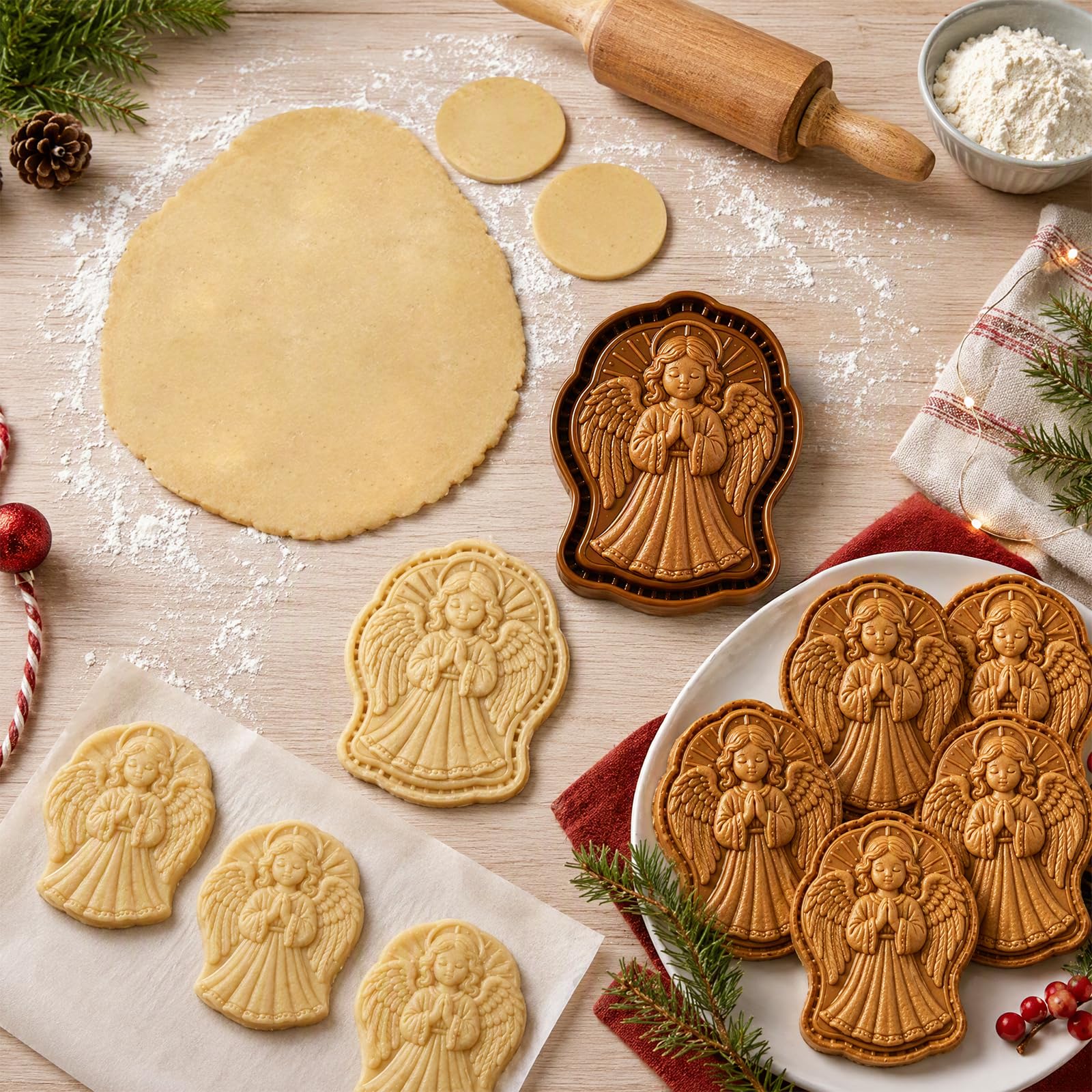 Generisches Mini-Tortenset 3D Faith Christmas Hand-Tortenschneider für
