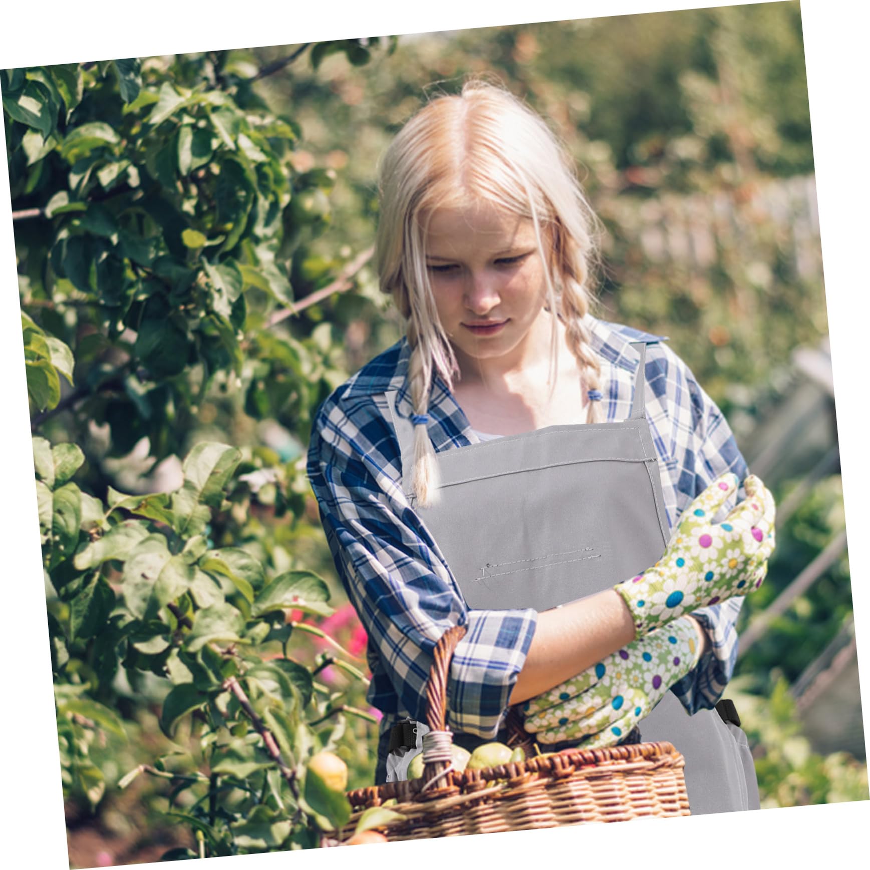 Delantal para Recoger Frutas y Verduras con Bolsillos, Oxford | Cinta Ajustable, Bolsa para Herramientas Pequeñas, Uso en Jardín y Granja