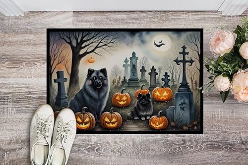 Miniatura 8 de Caroline's Treasures DAC2014MAT - Tapete espeluznante de Halloween con perro de montaña bernés de 18 x 27 pulgadas, para interiores y exteriores,
