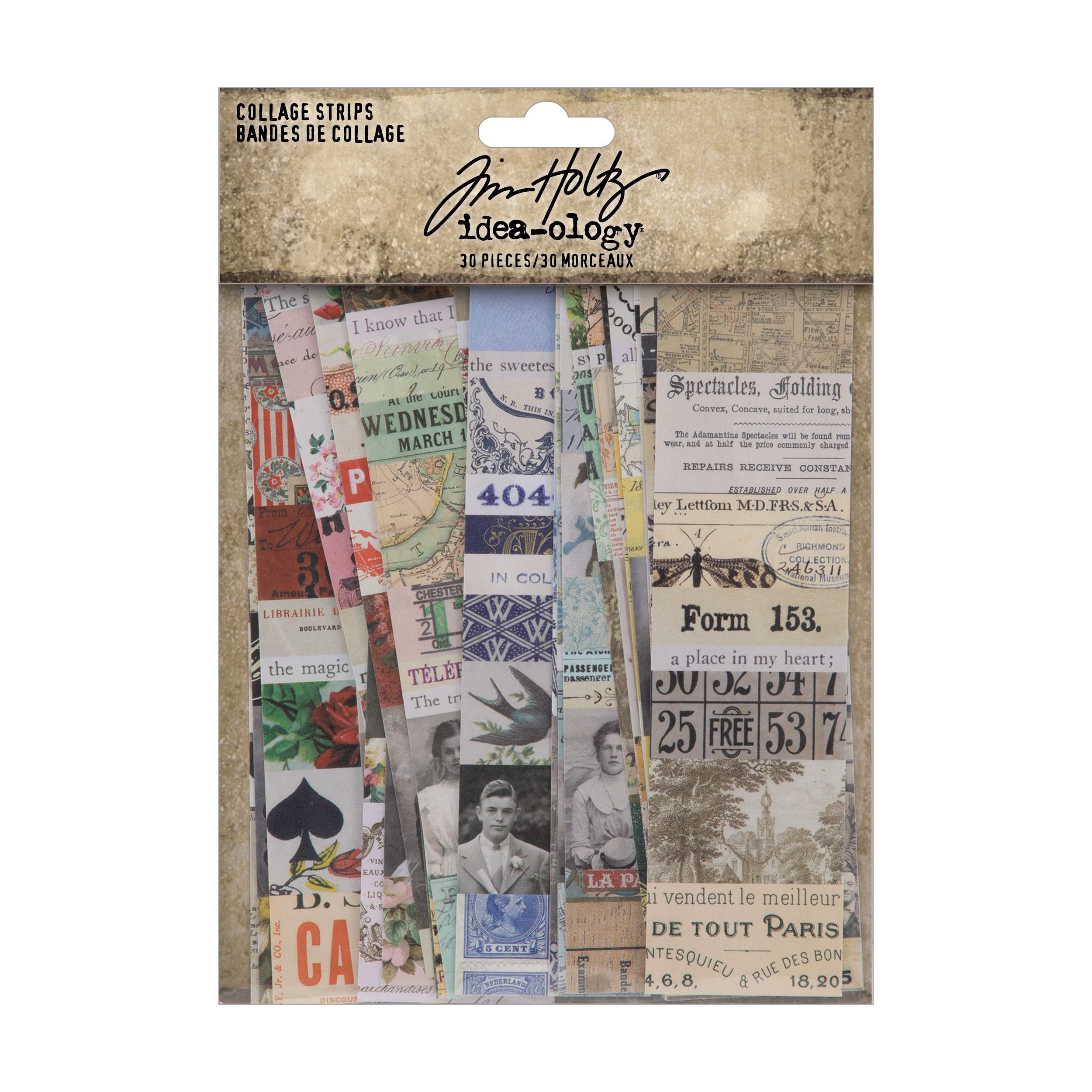 Collage Stitched Stripes, Collage Supplies, Set of 4, Handmade Snippet  Strip Clusters Sewn for Junk Journals. 