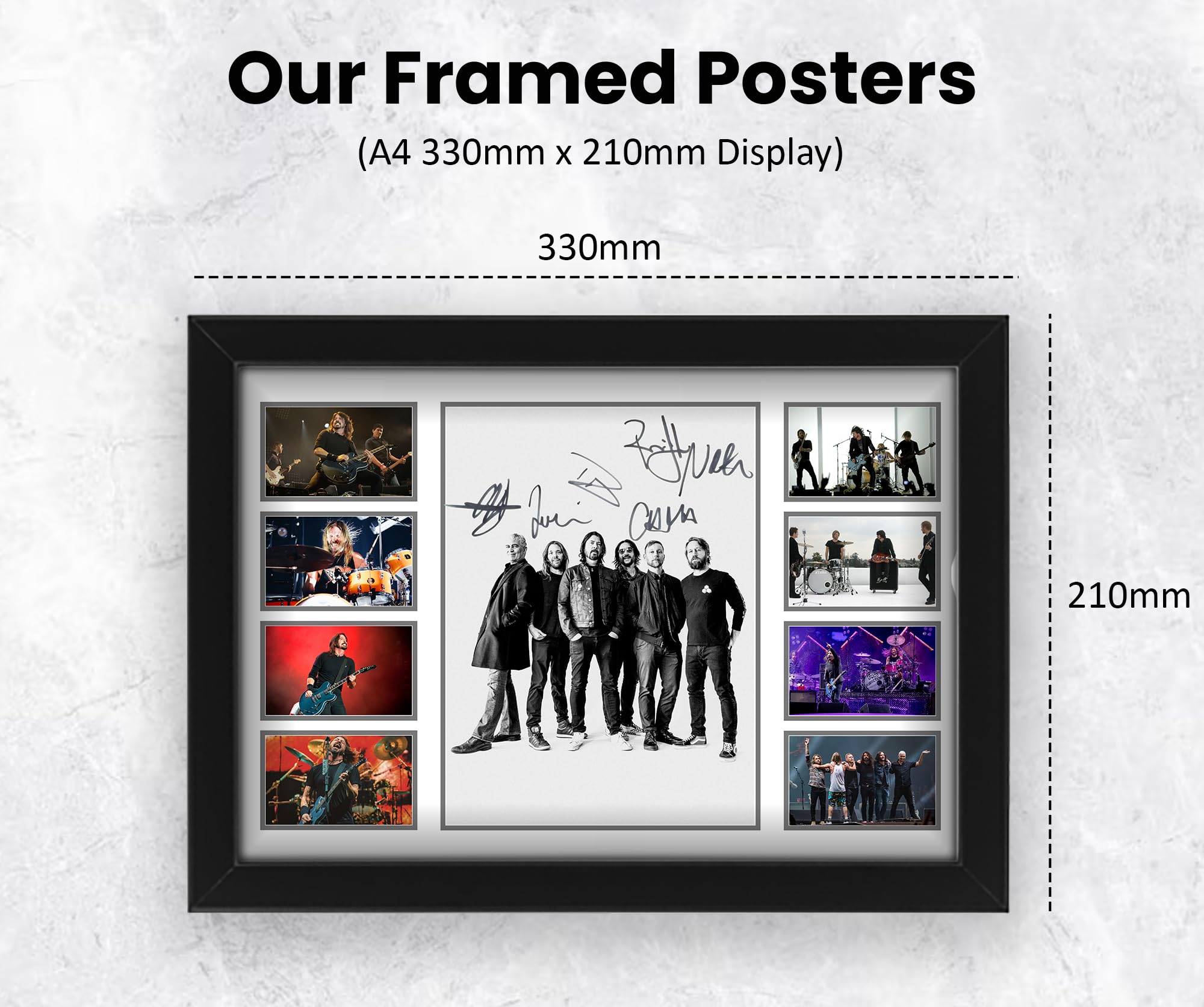 Poster con stampa autografata dei Foo Fighters, edizione limitata, idea regalo per fan – Memorabilia da collezione (Dave Grohl, Taylor Hawkins, Pat Smear, Nate Mendel, Chris Shiflett, Rami Jaffee)