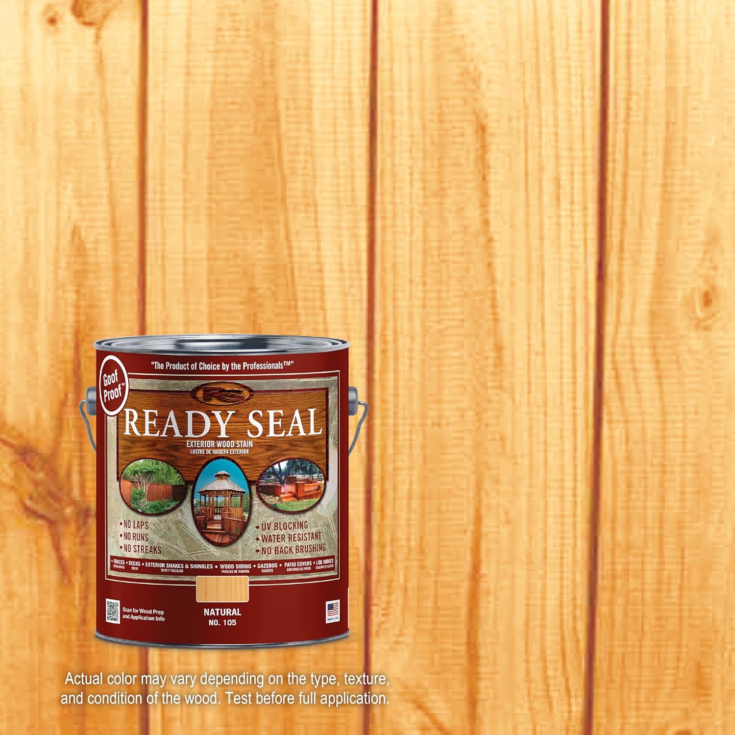 ready seal exterior wood stain | semi-transparent oil-based formula | professional grade stain and sealer in one | ideal for decks, fences, pergolas, wood siding & more | gallon | natural light oak 1 gallon natural / light oak