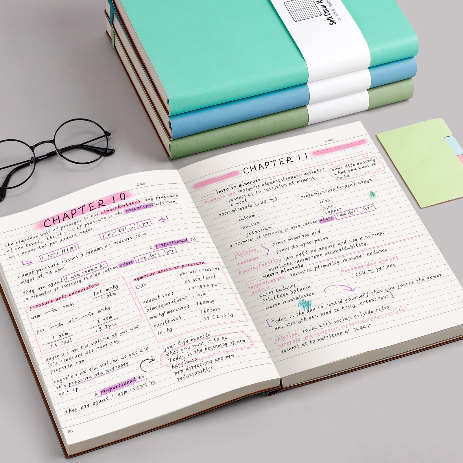 AHGXG Carnet ligné pour université, 320 pages, grand journal A4 (21,6 x 27,9 cm)