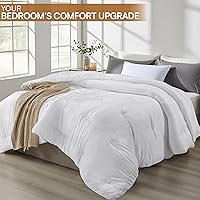 Vista 3 de Utopia Bedding Edredones, relleno de edredón para todas las estaciones, edredón alternativo de plumón con pestañas en las esquinas, lavable a Blanco