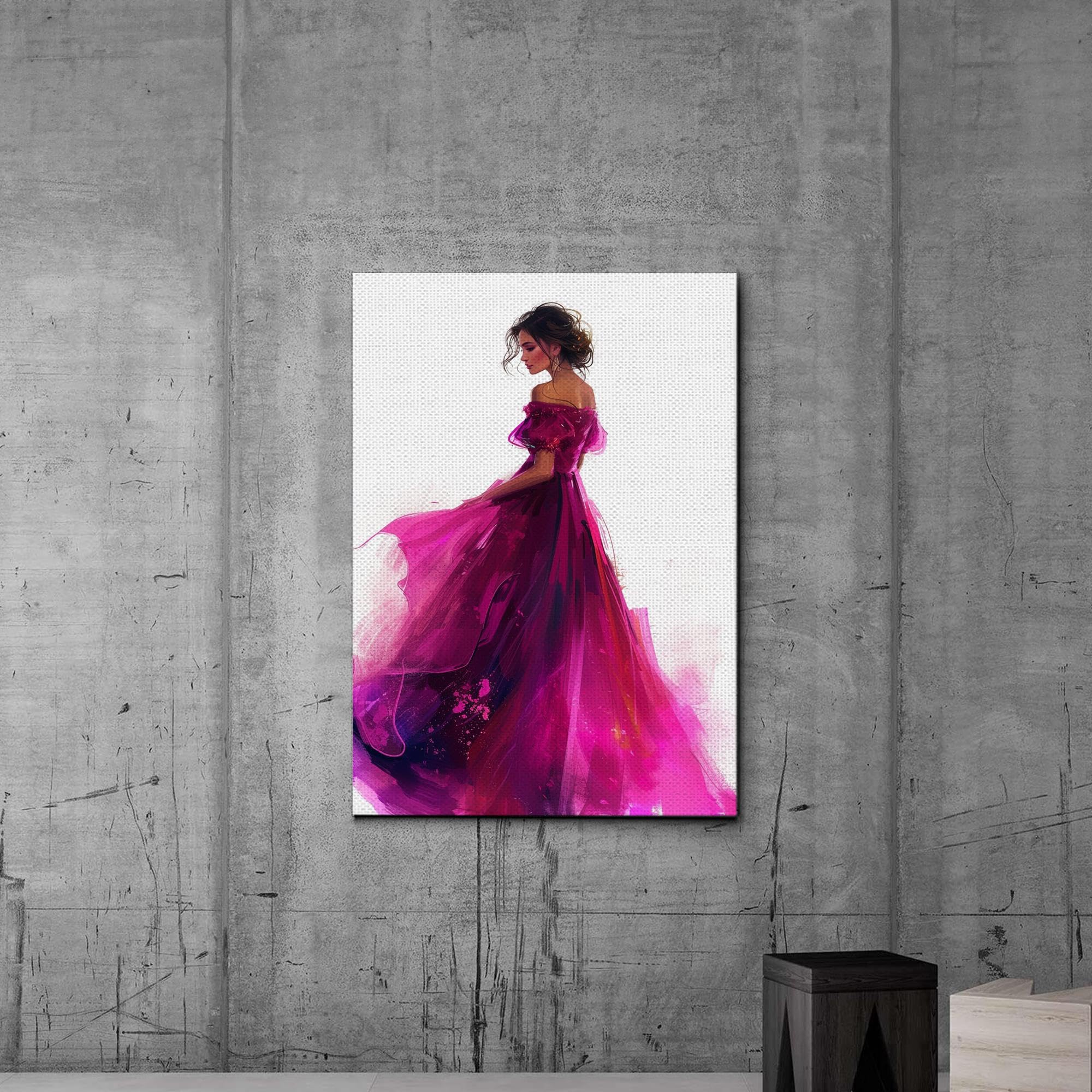 Amazon.com: Girl wears Pink Dress Wall Art Decor Painting Pictures Print On  Canvas, Fashion Women Home Decor Framed Canvas Wall Art for Home Decoration  Living Room Bedroom Artwork,Modern,Decor : Home & Kitchen