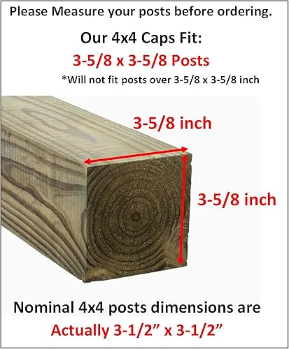 Miniatura 5 de JSP Manufacturing Plástico nuevo poste de valla tapas negras 4X4 (3 58") madera tratada a presión hecha en EE. UU. MULITPACK Precios al por mayor a