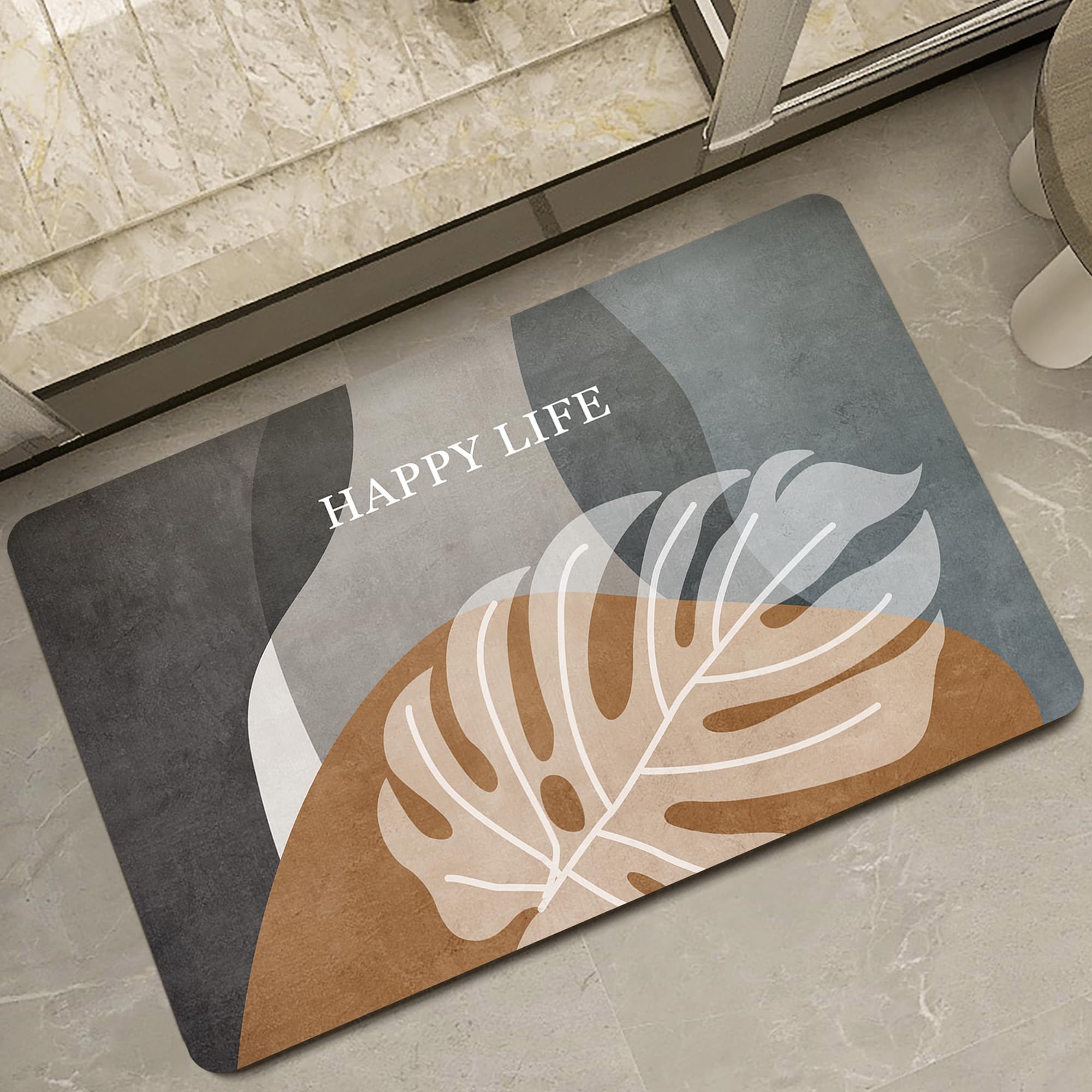 Tappetino Super Assorbente,Tappeto Bagno Diatomite,Microfibra Tappeto Assorbente,Tappeto Bagno Antiscivolo Tappetino Doccia Asciugatura Rapida, per Casa,Camera da Letto,Cucina, (60_x_90_cm, CF32)