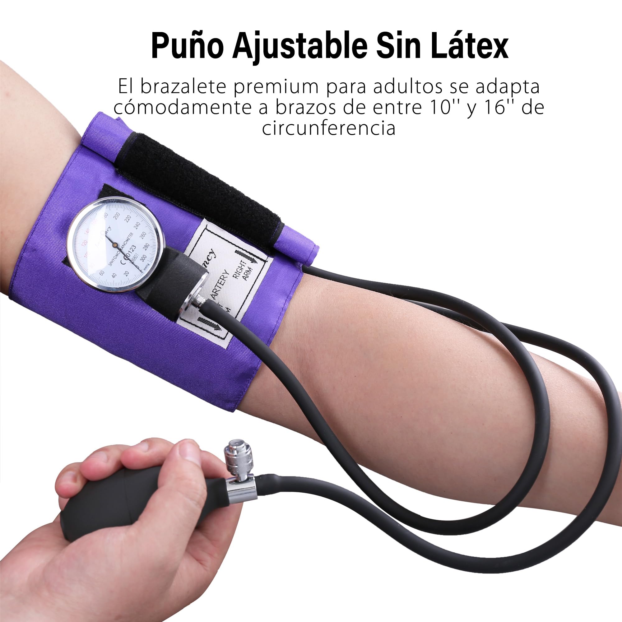 LotFancy Tensiómetro Manual con Estetoscopio, Manguito de Presión Arterial Manual para Servicios de Urgencias, Médicos y Consultorios Médicos (aprox. 25 cm - 40 cm)