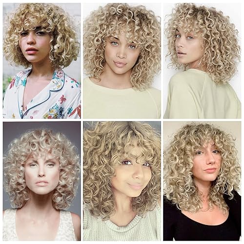 Miniatura 3 de LONAI Peluca negra con reflejos laterales blancos para mujer, cabello sintético ondulado de 26 pulgadas con reflejos gruesos para uso diario, fiesta