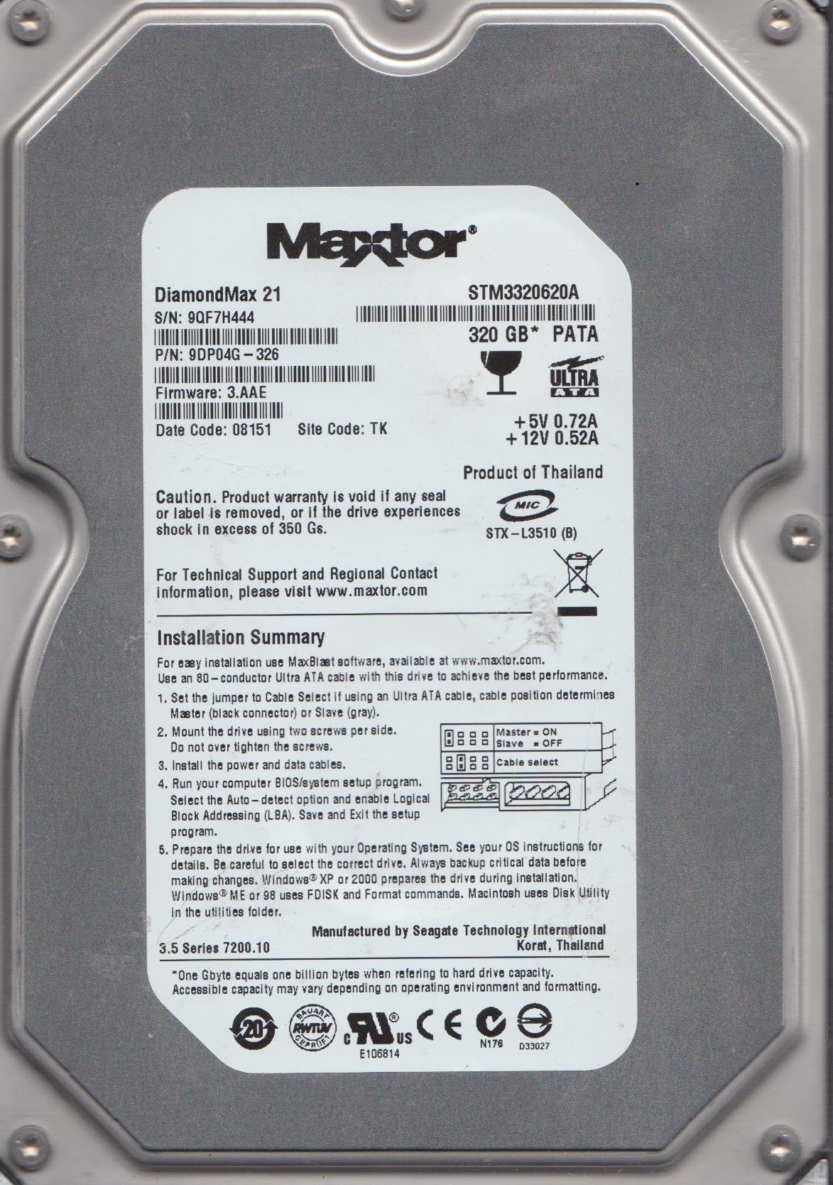 Amazon.co.jp: stm3320620 a、9qf、TK、PN 9dp04g-326、FW 3。Aae