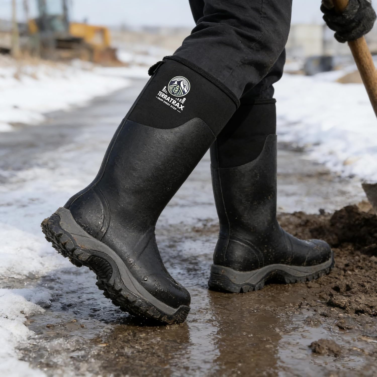 Men's Insulated Rubber Work Boots, 6mm Neoprene Waterproof Muck Mud Boots for Cold Winter & Snow - Reinforced Dual-Sole Heavy Duty Outdoor Farm, Hunting & Slush Chore Shoe - Image 2