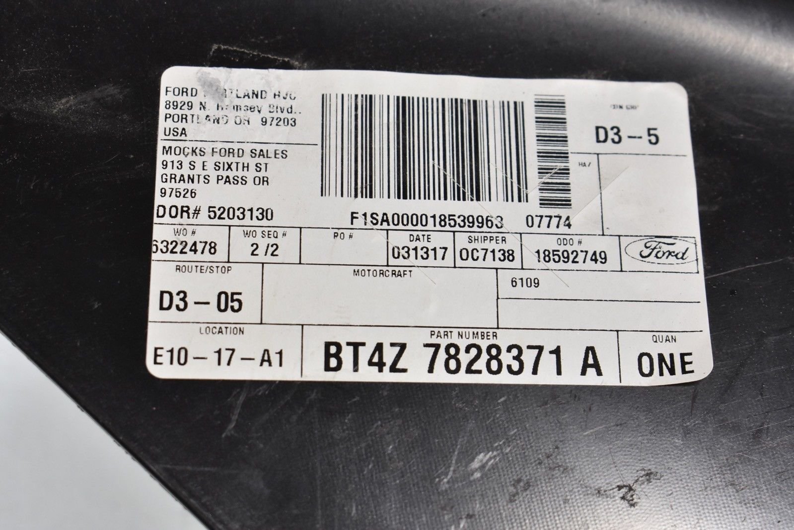 Amazon.com: Genuine Ford BT4Z-7828371-A Wheelhouse Splash Shield 