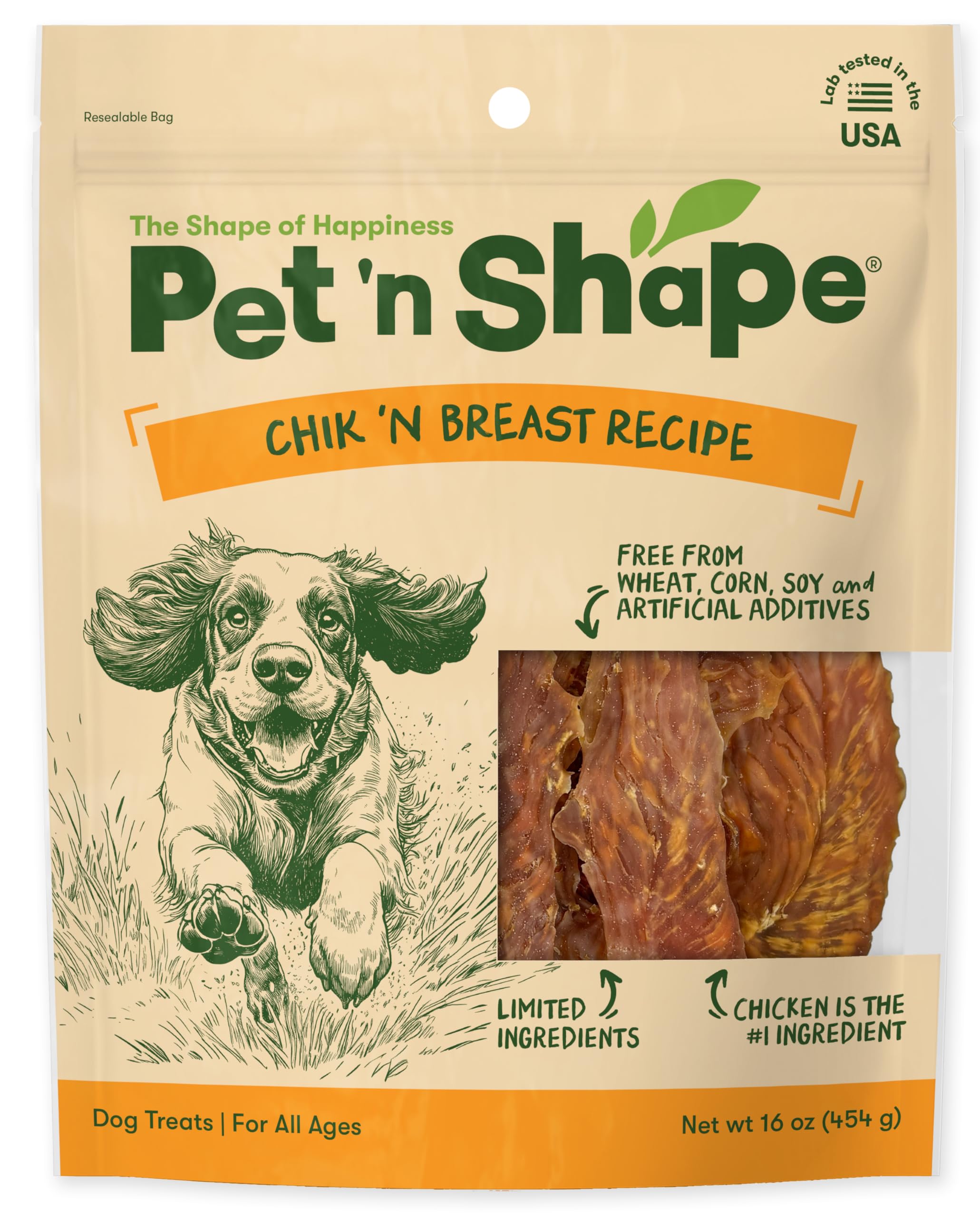 Pet 'n Shape Chik 'n Breast Jerky Dog Treats - 1 Pound