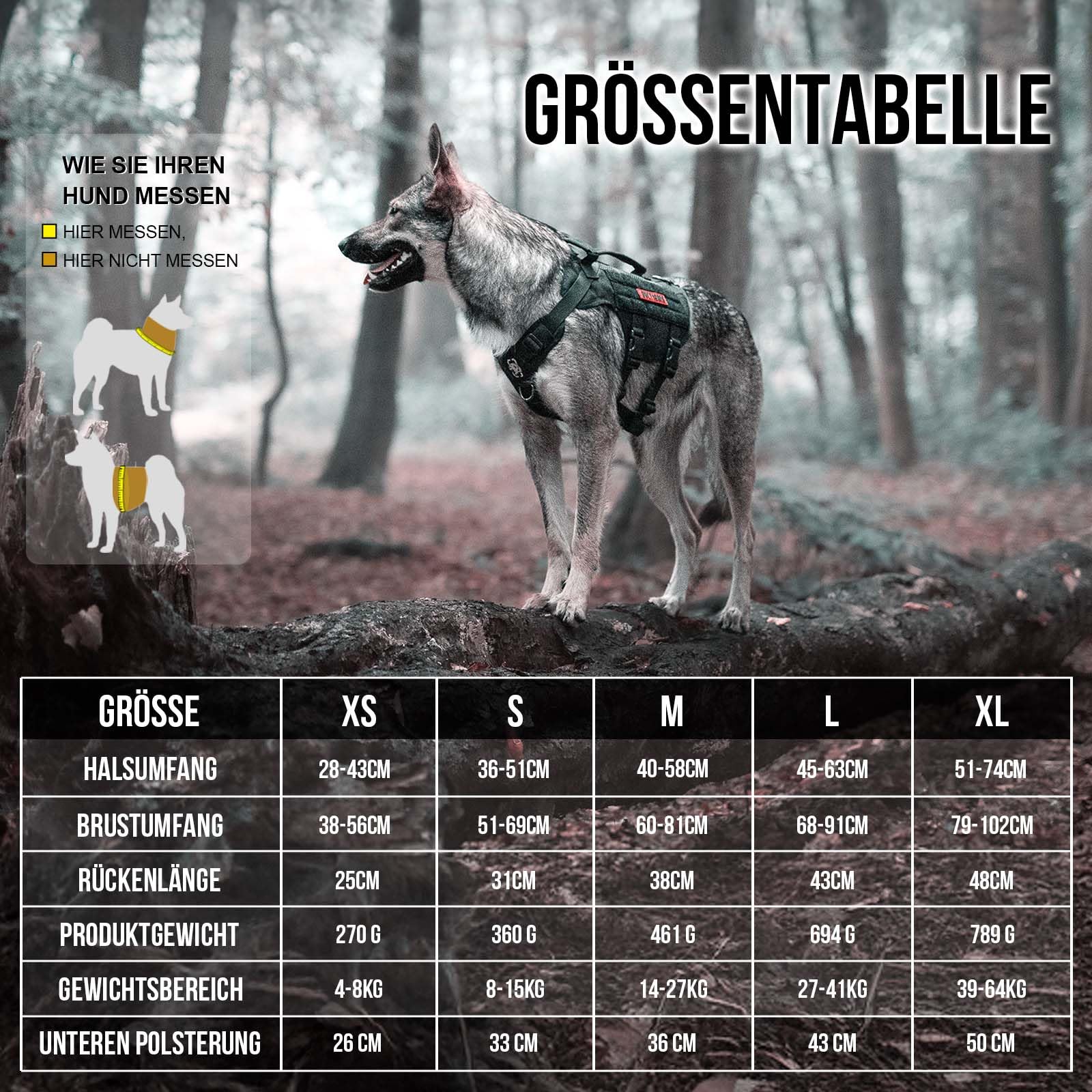 OneTigris Anti Zug Hundegeschirr Grosse Hunde, AIRE MESH Taktisches Geschirr mit 2 Griff & 3 D-Ringen, No Pull Hundegeschirr Mittelgroße Hunde, Atmungsaktiv Verstellbar Brustgeschirr, Schwarz L