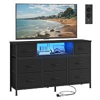 SONGMICS Cassettiera con 8 Cassetti, Mobile Porta TV in Acciaio e Tessuto