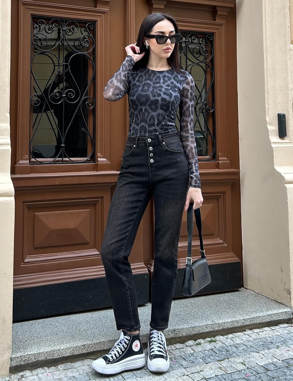 luvamia Straight Leg Jeans for Women High Waisted Trendy Button Fly Trouser Jeans Stretchy Denim Pants with Pockets - Image 6