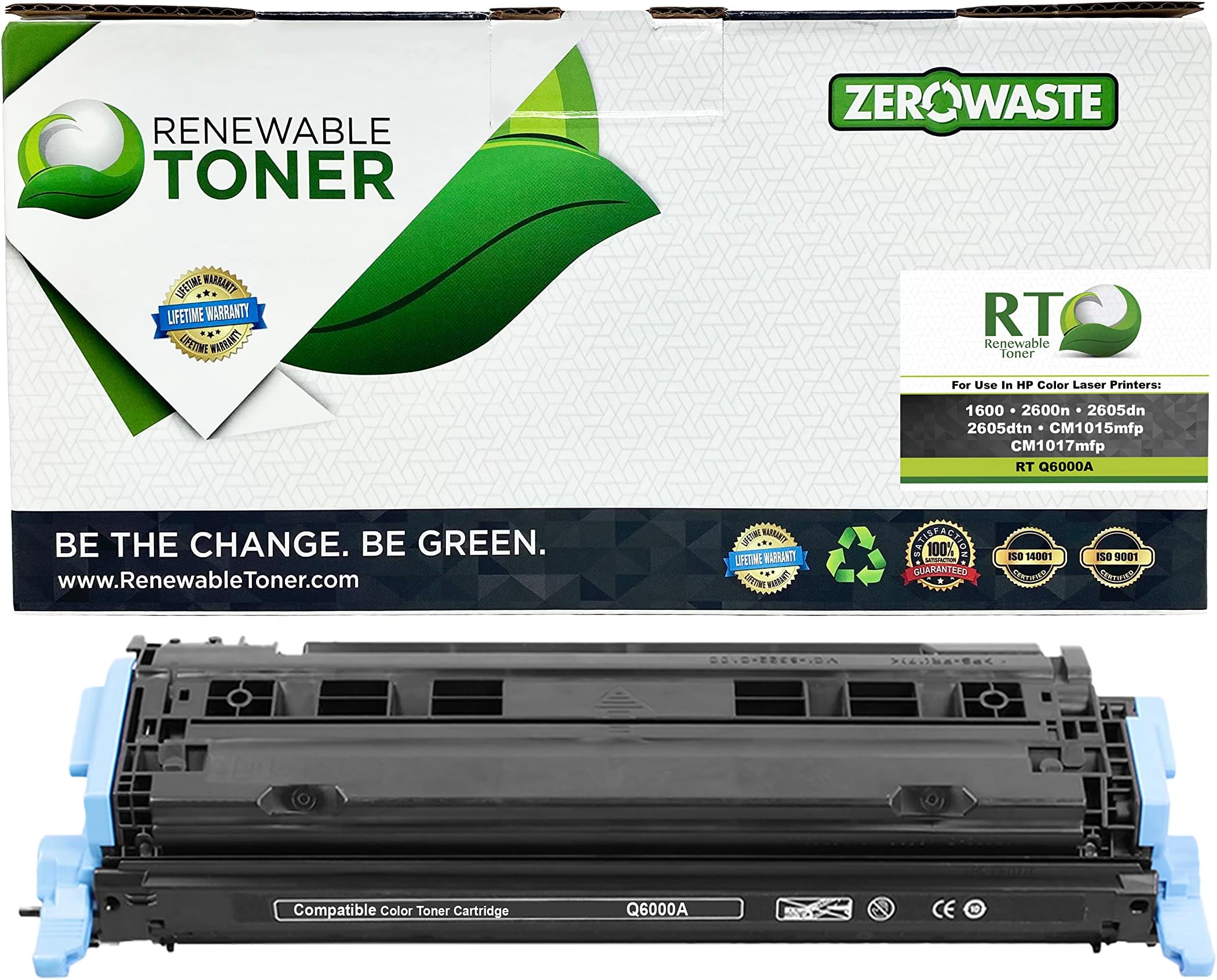 Renewable Toner Compatible Toner Cartridge Replacement for HP Q6000A 124A Color