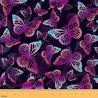 Vista 9 de The Yard - Tela de pájaros coloridos por yarda, diseño de hojas de palma en acuarela tropical, para proyectos de bricolaje en el hogar, tela rústica