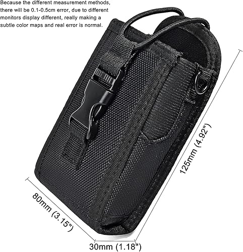 Miniatura 3 de HYS Funda de nailon con trabilla para cinturón y correa de transporte negra, funda táctica Walkie Talkie para MOTOROLA GP328 PRO5150 GP320 GP340