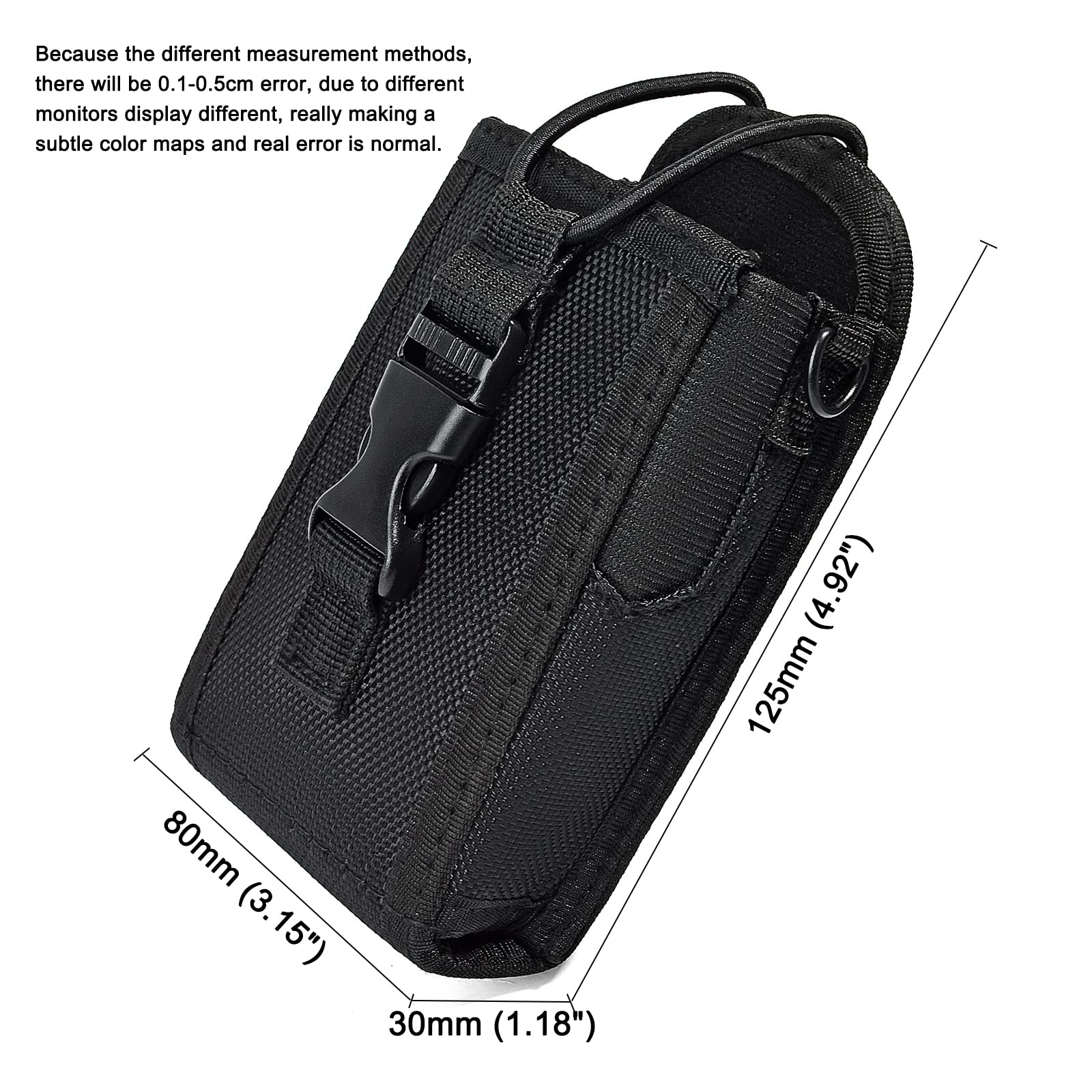 HYS Etui en Nylon Walkie Talkie Pouch Compatible avec Motorola GP328 PRO5150 GP320 GP340 MTX960 Président Randy 3(III) Sepura Mindland Radio Portable, avec Boucle de Ceinture et dragonne